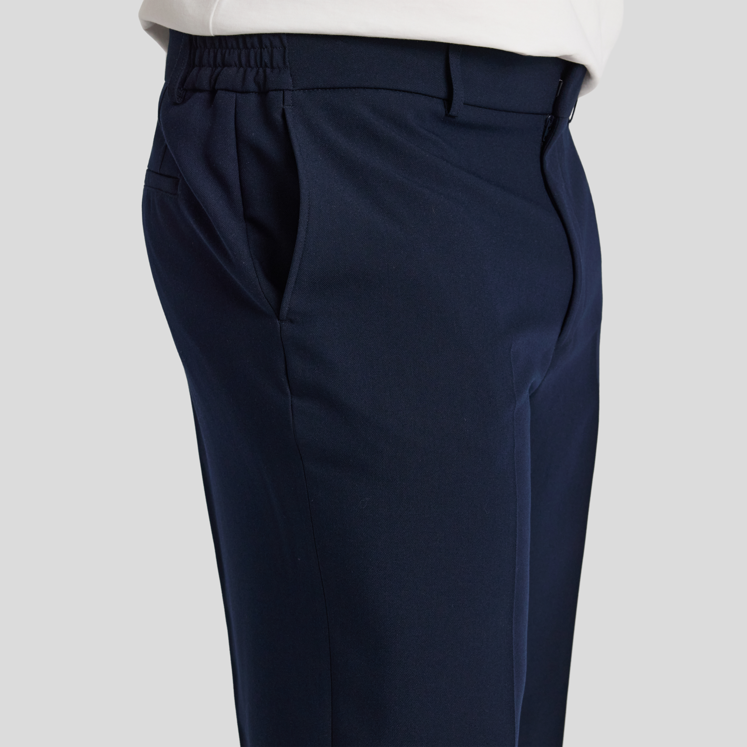 Navy Marlon Relaxed Fit Trouser
