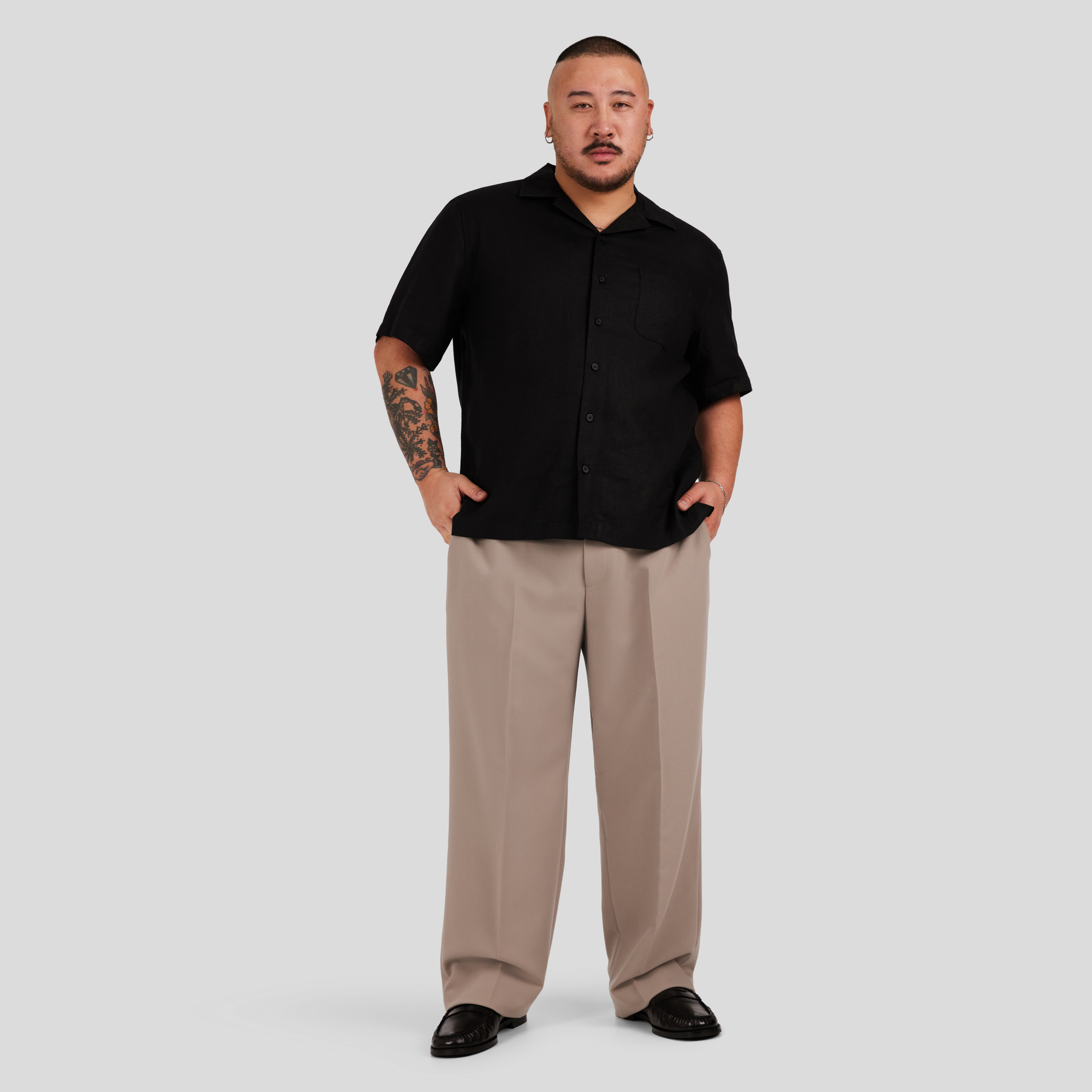 Taupe Marlon Relaxed Fit Trouser