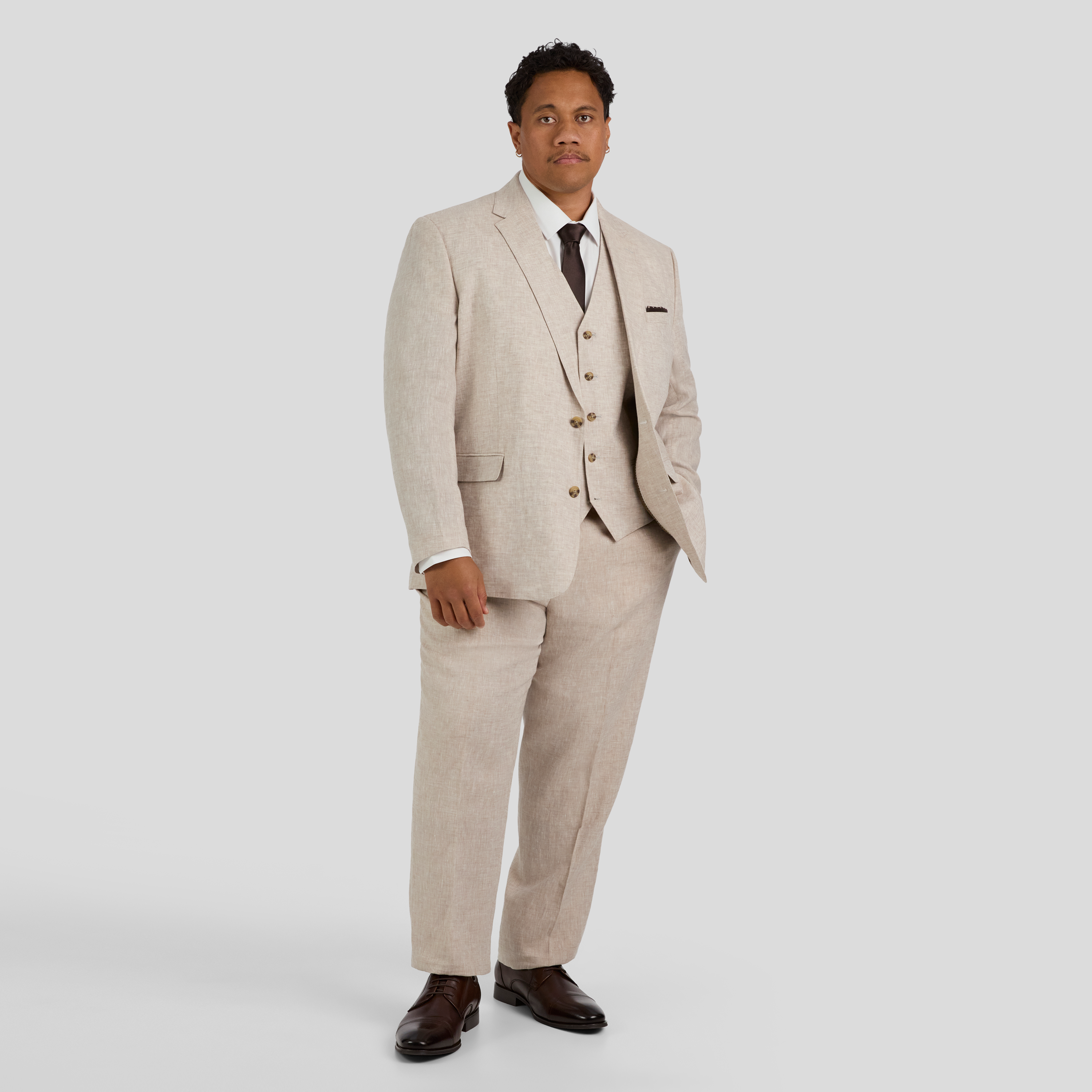 Natural Matteo Linen Dress Pant