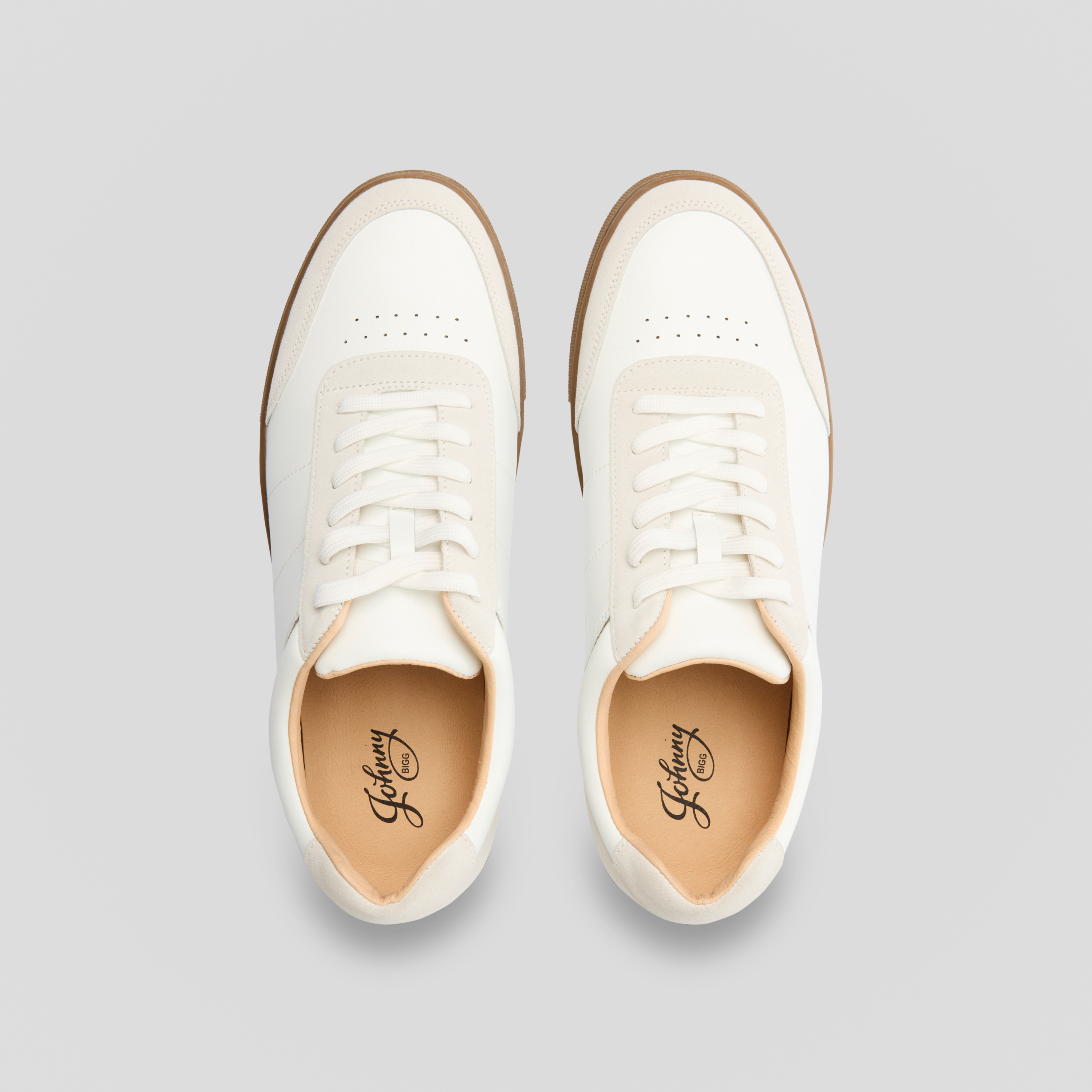 White and Grey Finn Suede Mix Sneaker