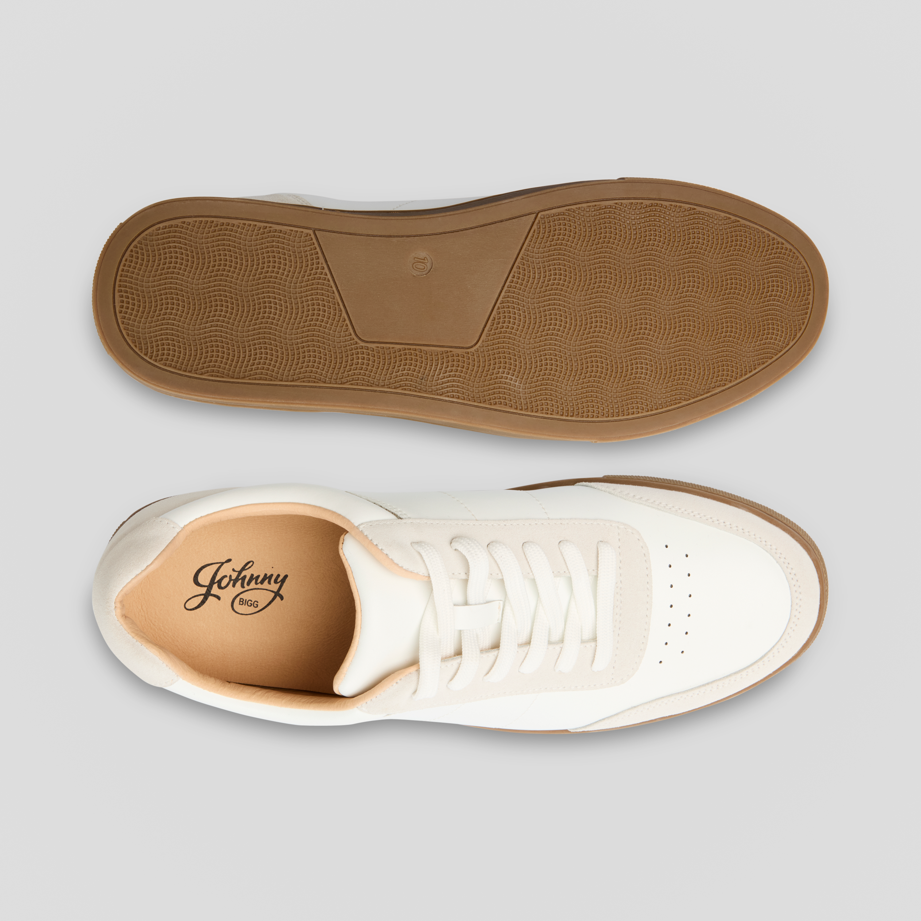 White and Grey Finn Suede Mix Sneaker