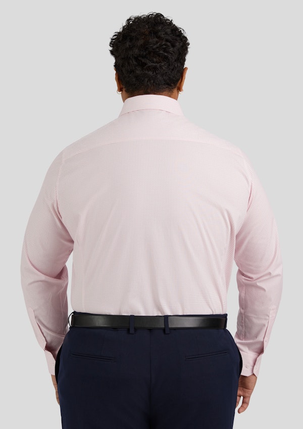 Pink Damon Print Stretch Shirt