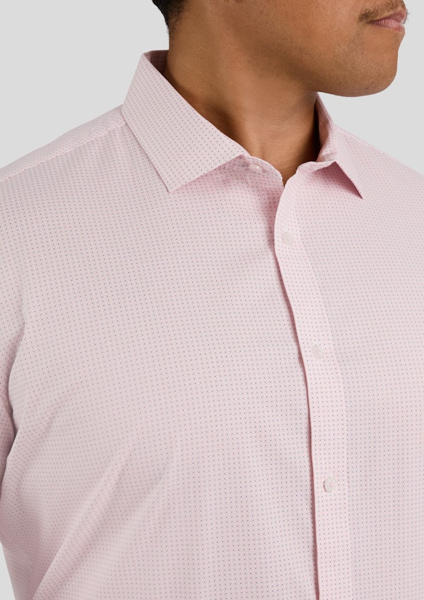 Pink Damon Print Stretch Shirt