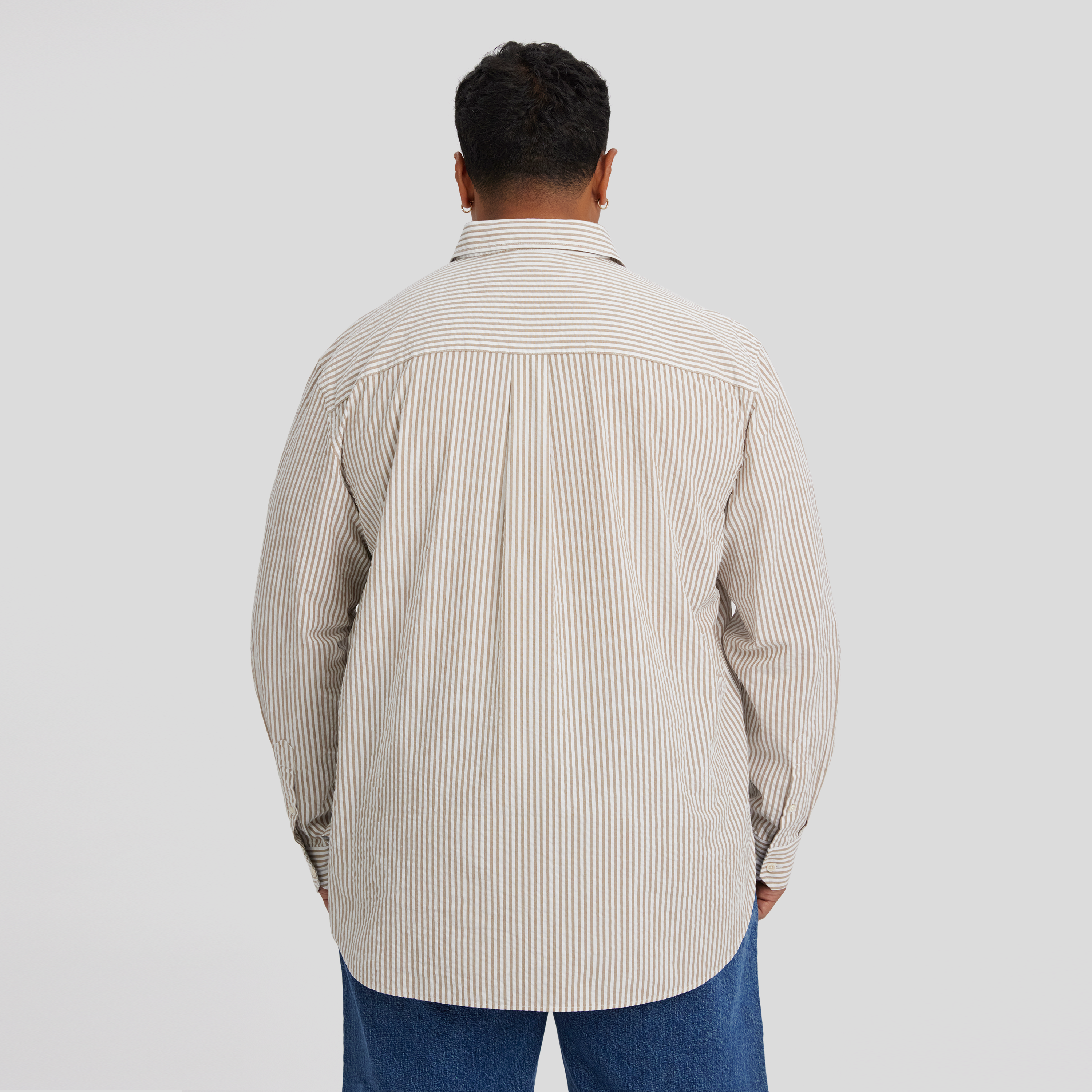 Bronze Seersucker Relax Fit Shirt