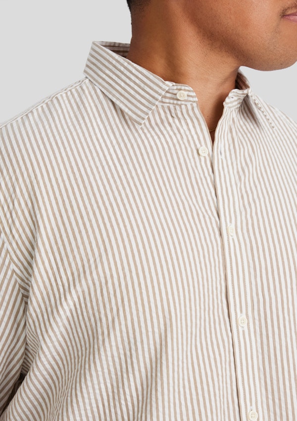 Bronze Seersucker Relax Fit Shirt