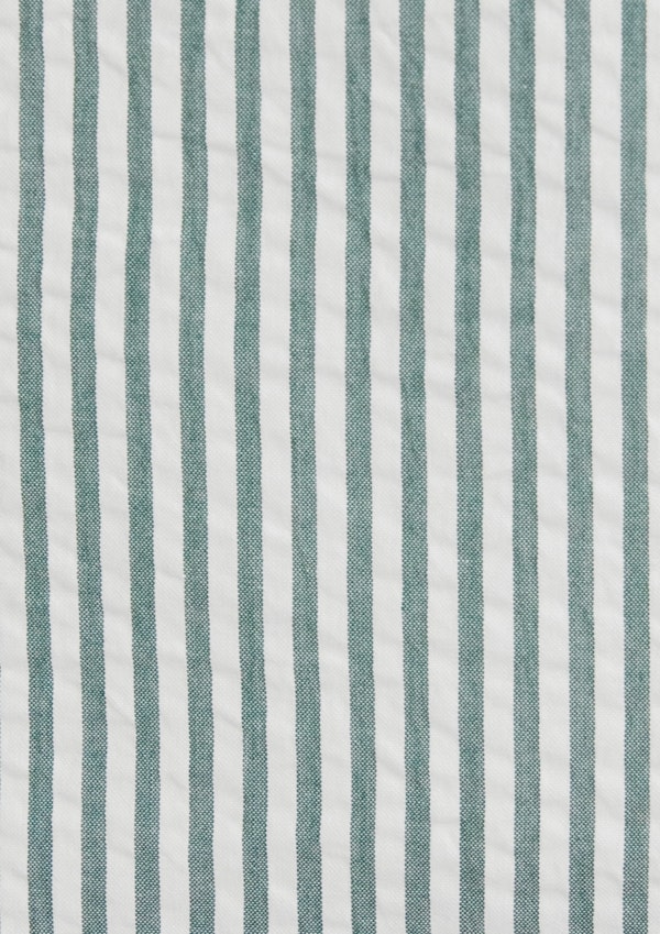 Green Seersucker Relax Fit Shirt