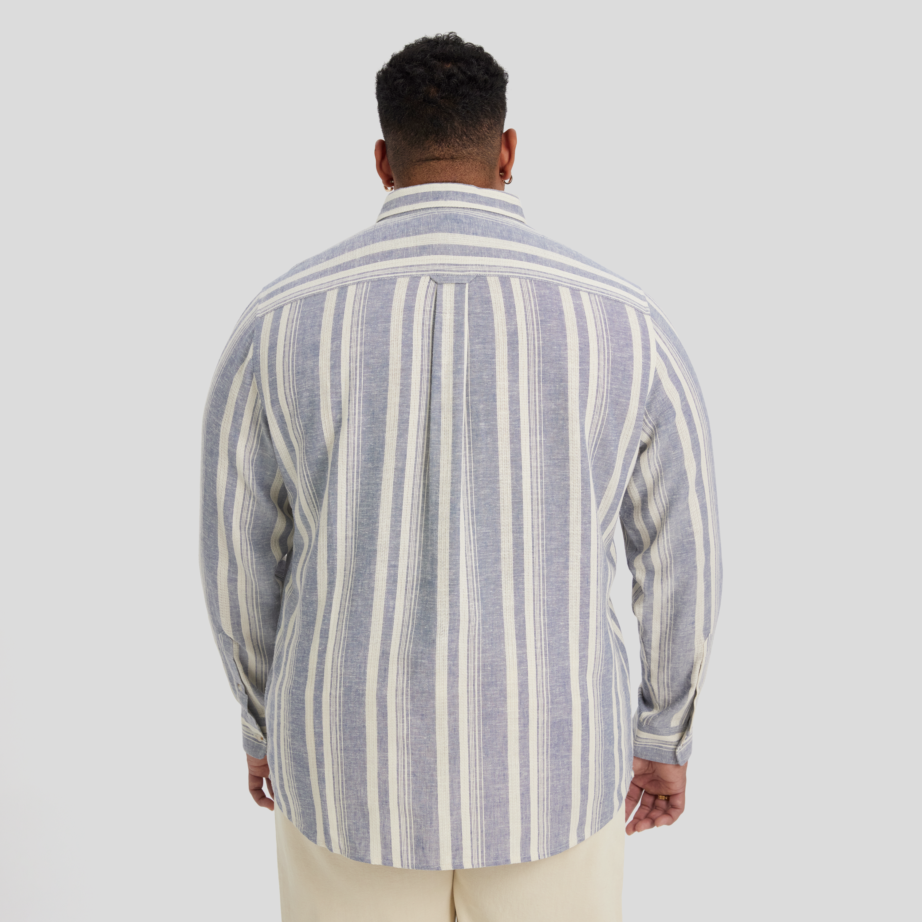 Dark Blue Ashton Stripe Linen Shirt