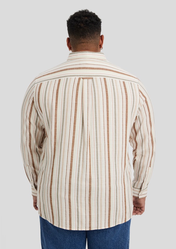 Bronze Percy Stripe Linen Shirt