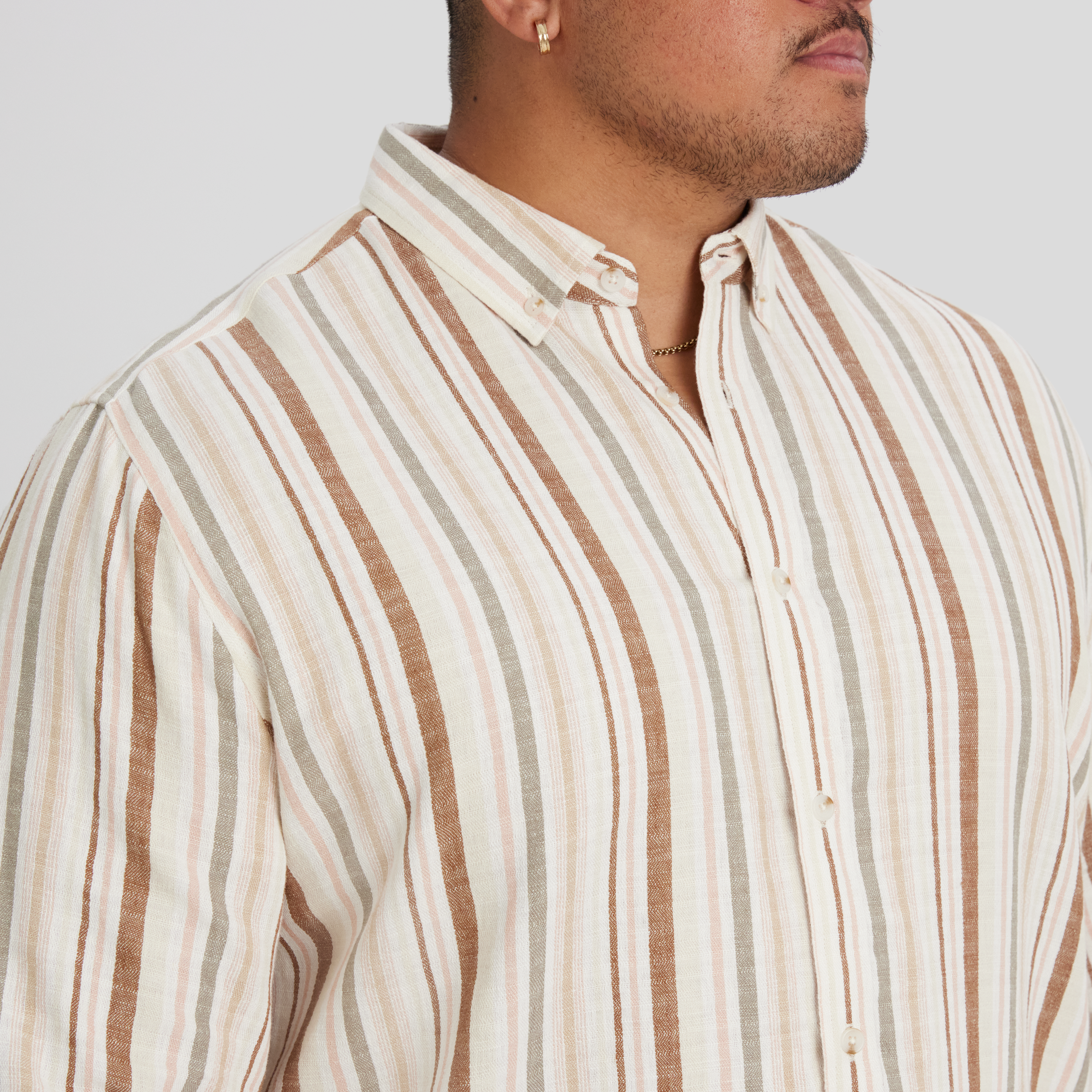 Bronze Percy Stripe Linen Shirt