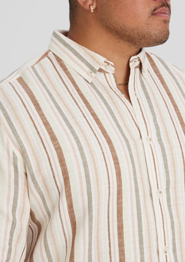 Bronze Percy Stripe Linen Shirt