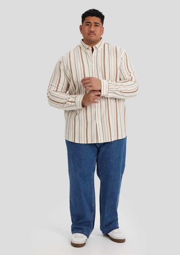 Bronze Percy Stripe Linen Shirt