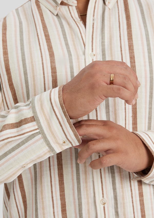 Bronze Percy Stripe Linen Shirt