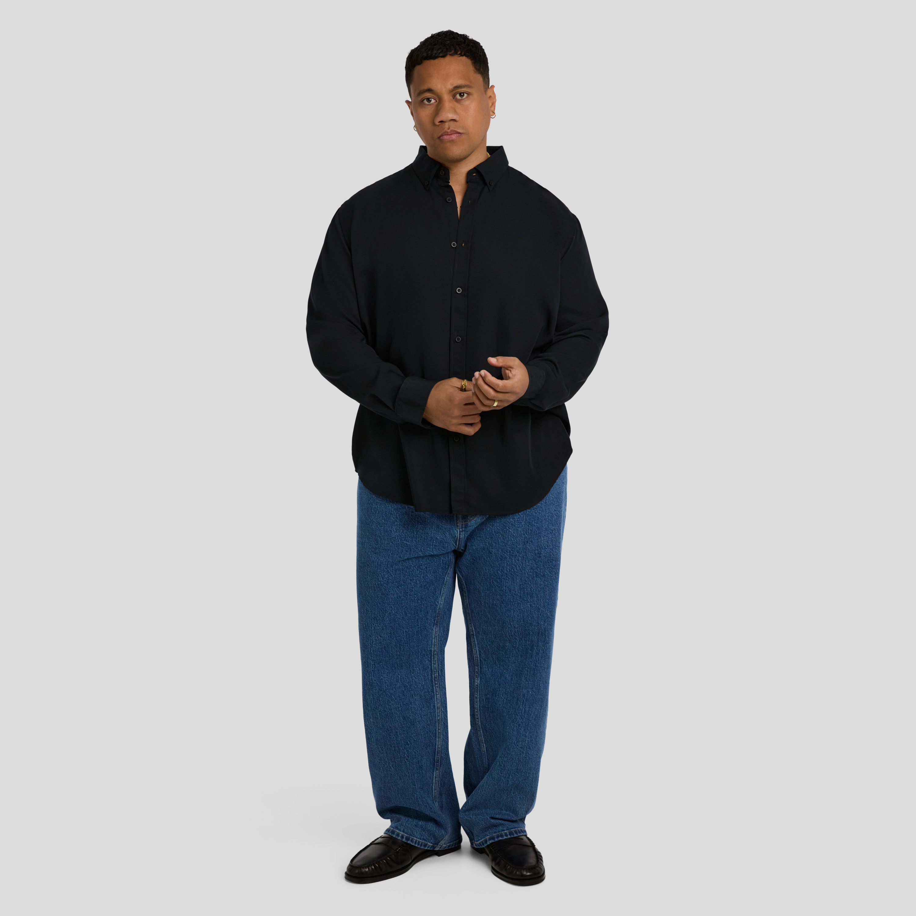 Black Bobby Relaxed Viscose Shirt