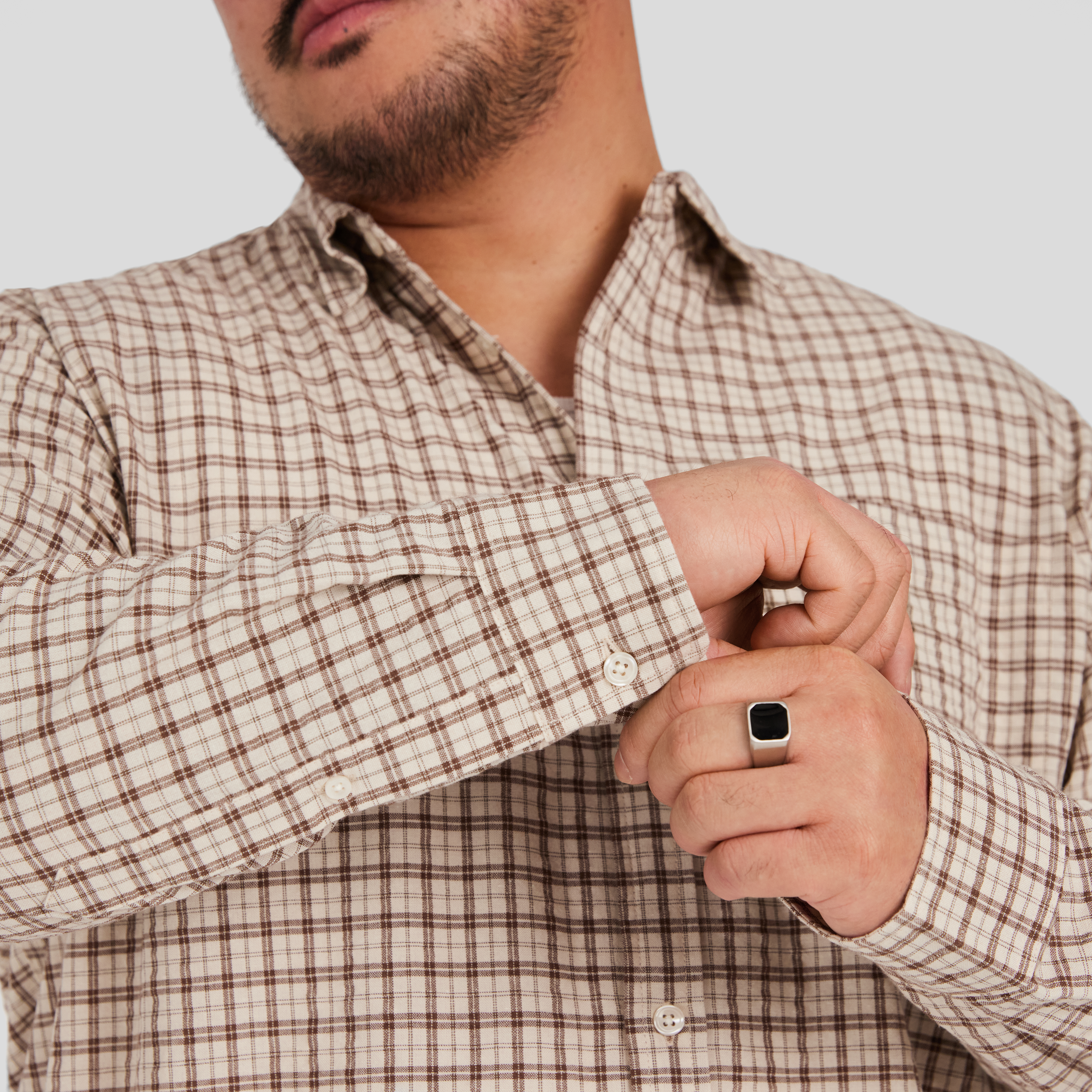 Brown Kurt Check Relaxed Shirt