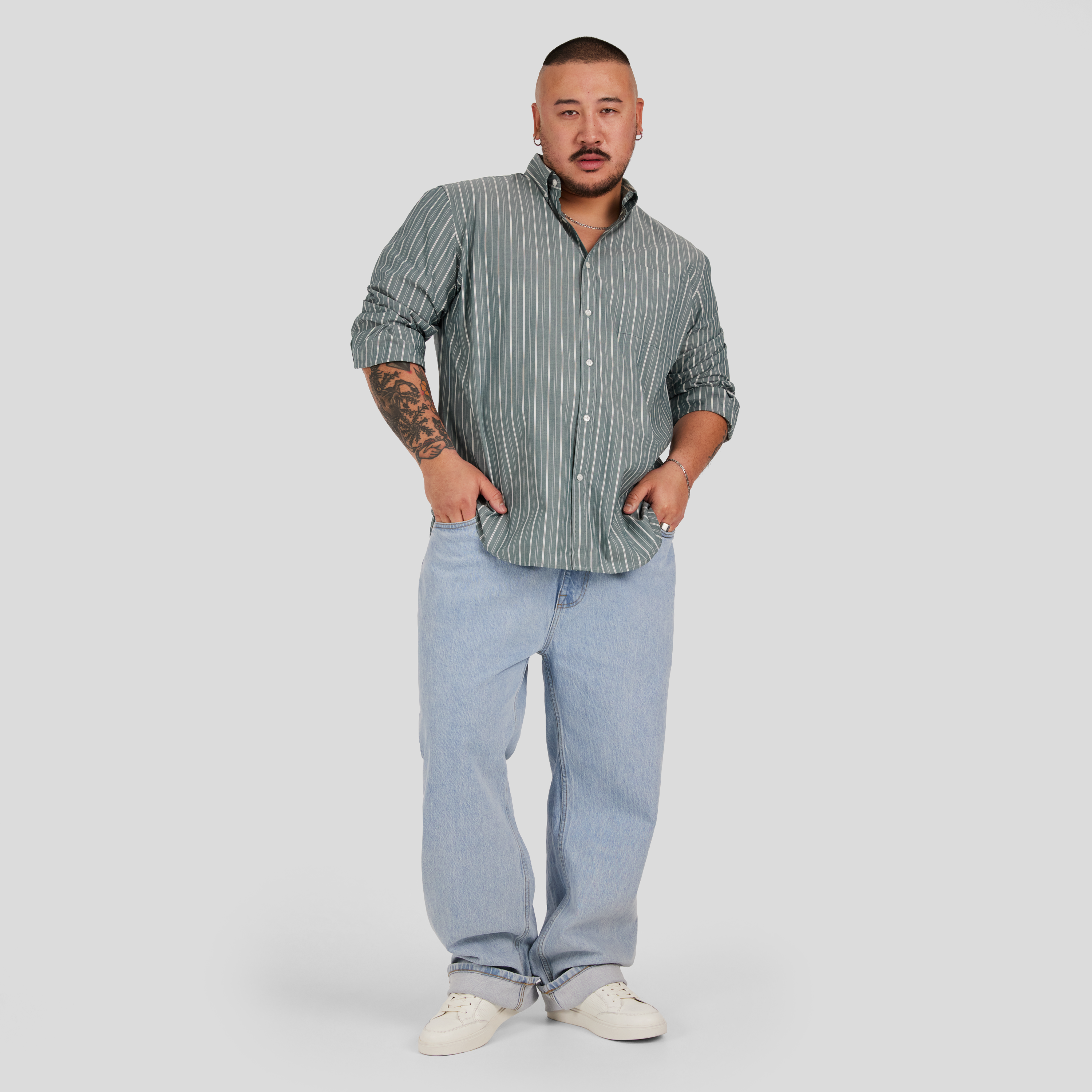 Green Joey Stripe Relaxed Shirt