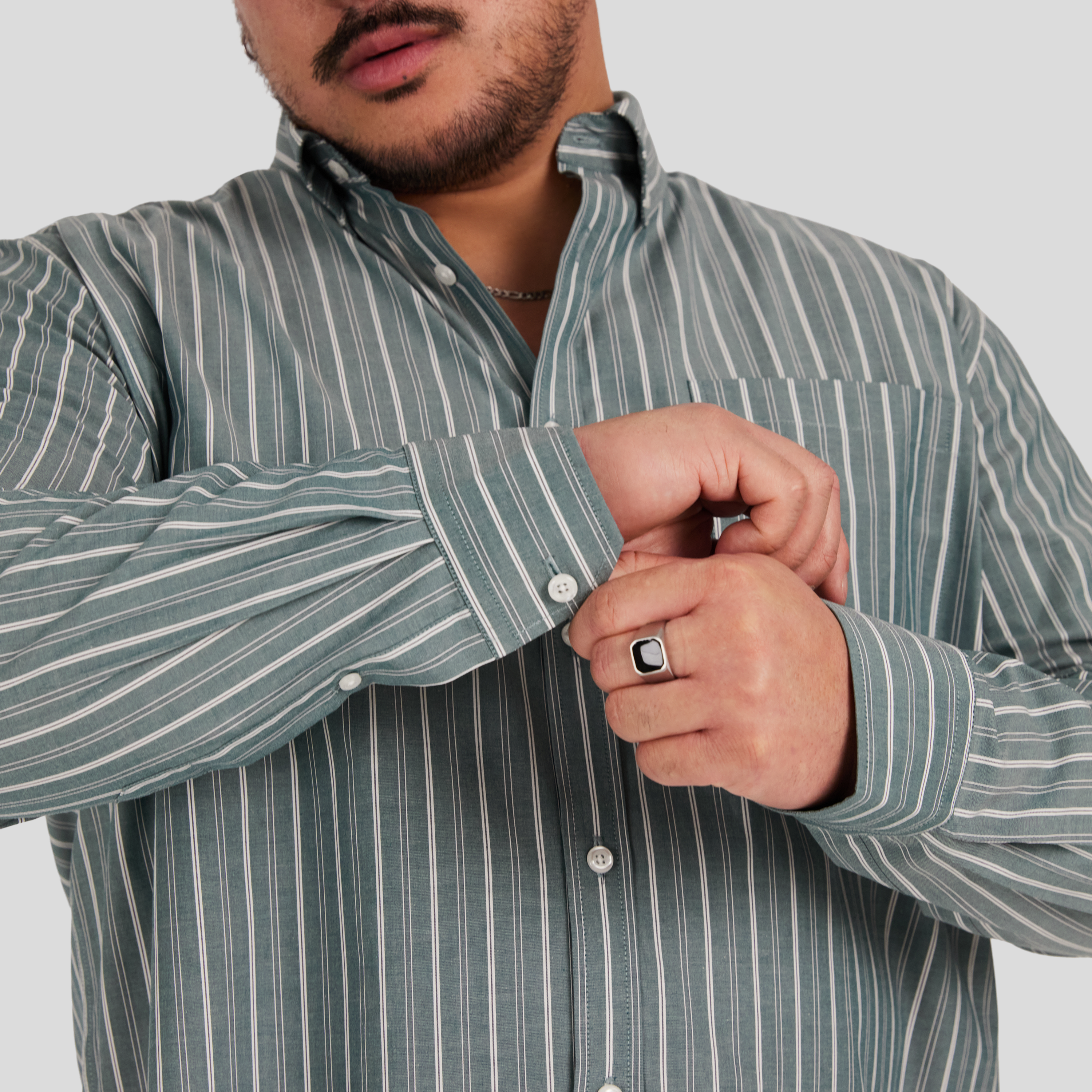 Green Joey Stripe Relaxed Shirt