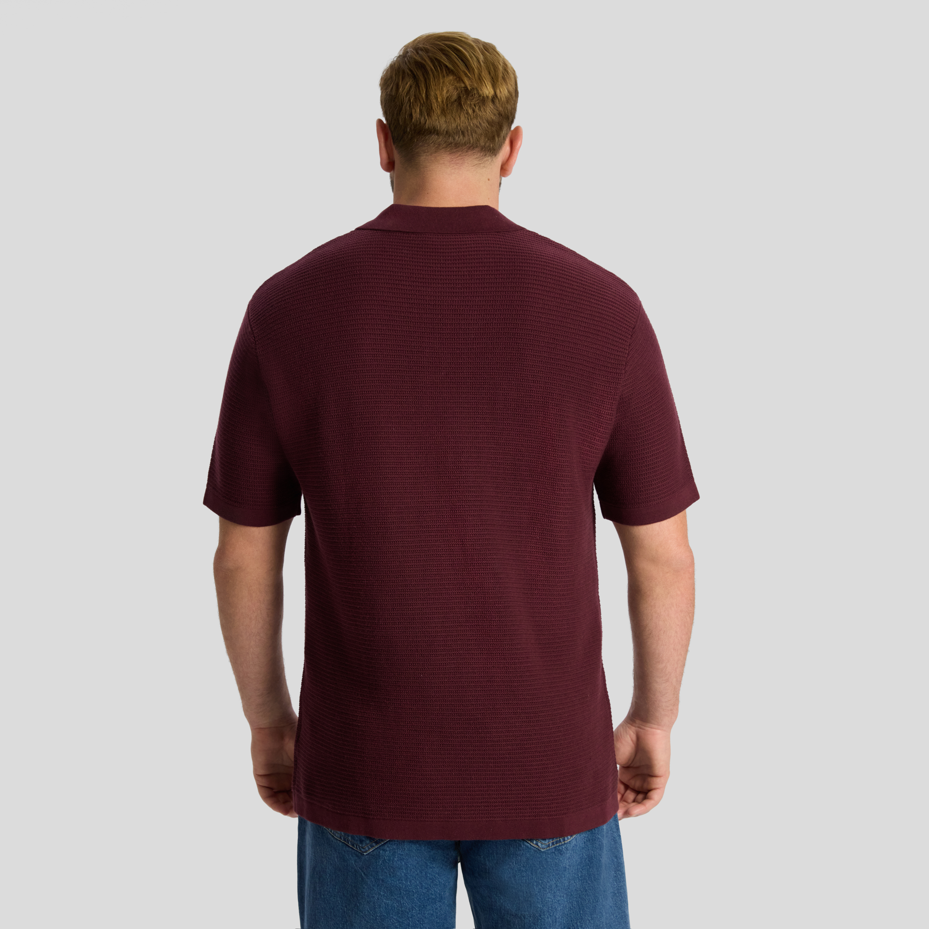 Burgundy Seville Textured Knit Polo