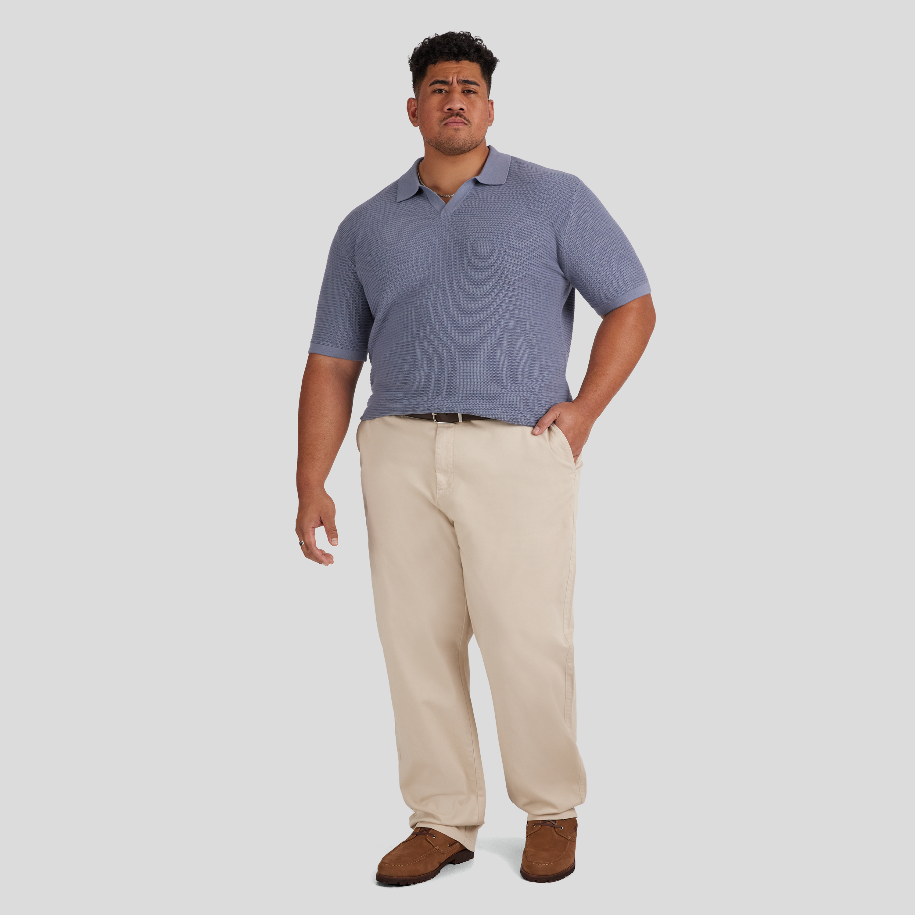 Dark Blue Seville Textured Knit Polo