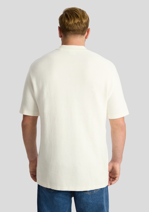 Ivory Seville Textured Knit Polo
