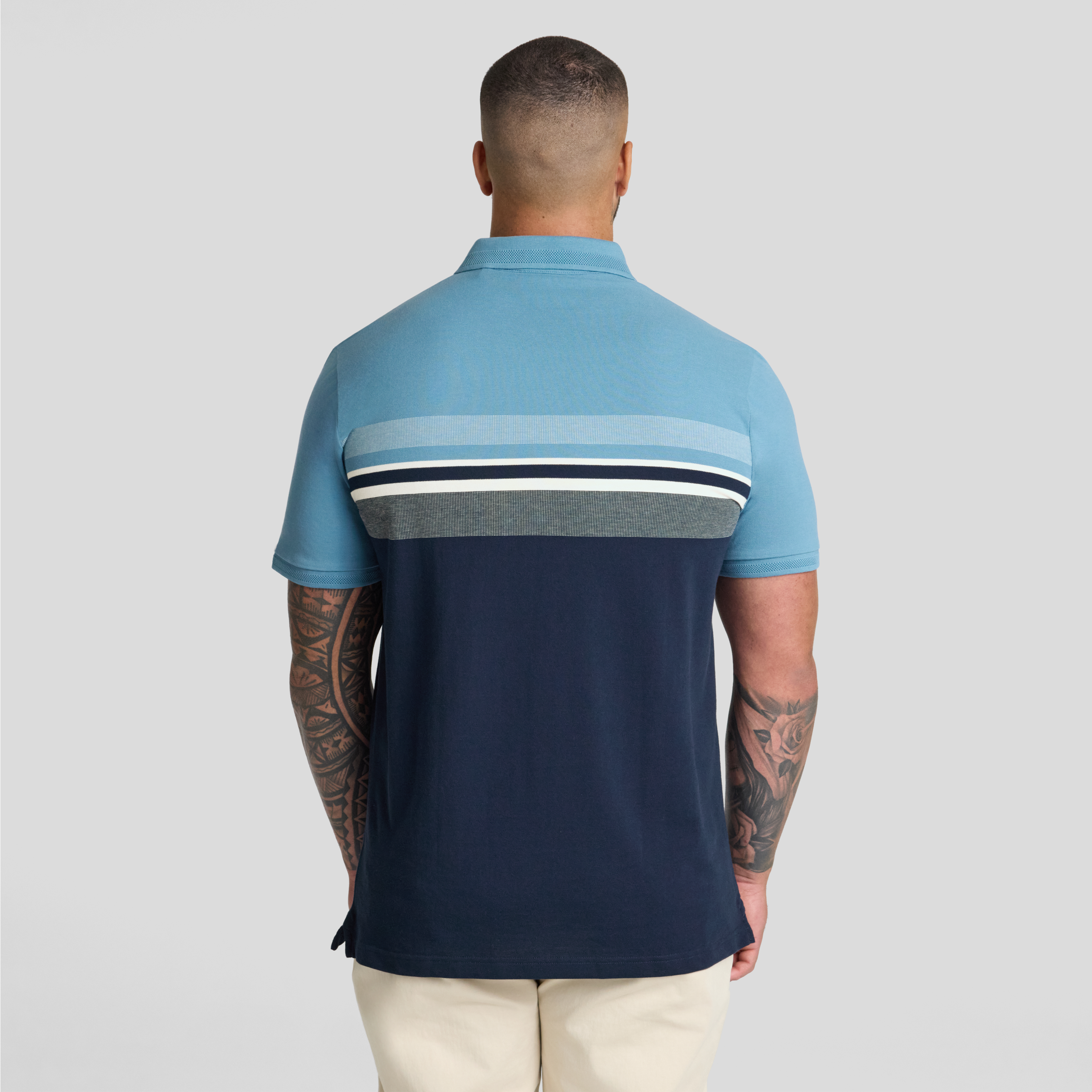Blue Leon Stripe Polo