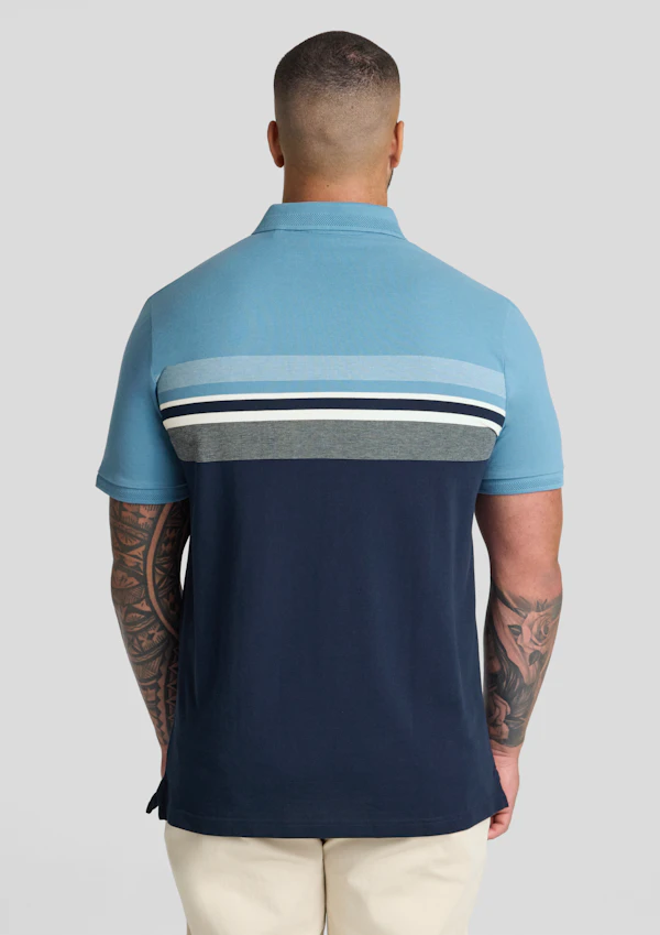 Blue Leon Stripe Polo