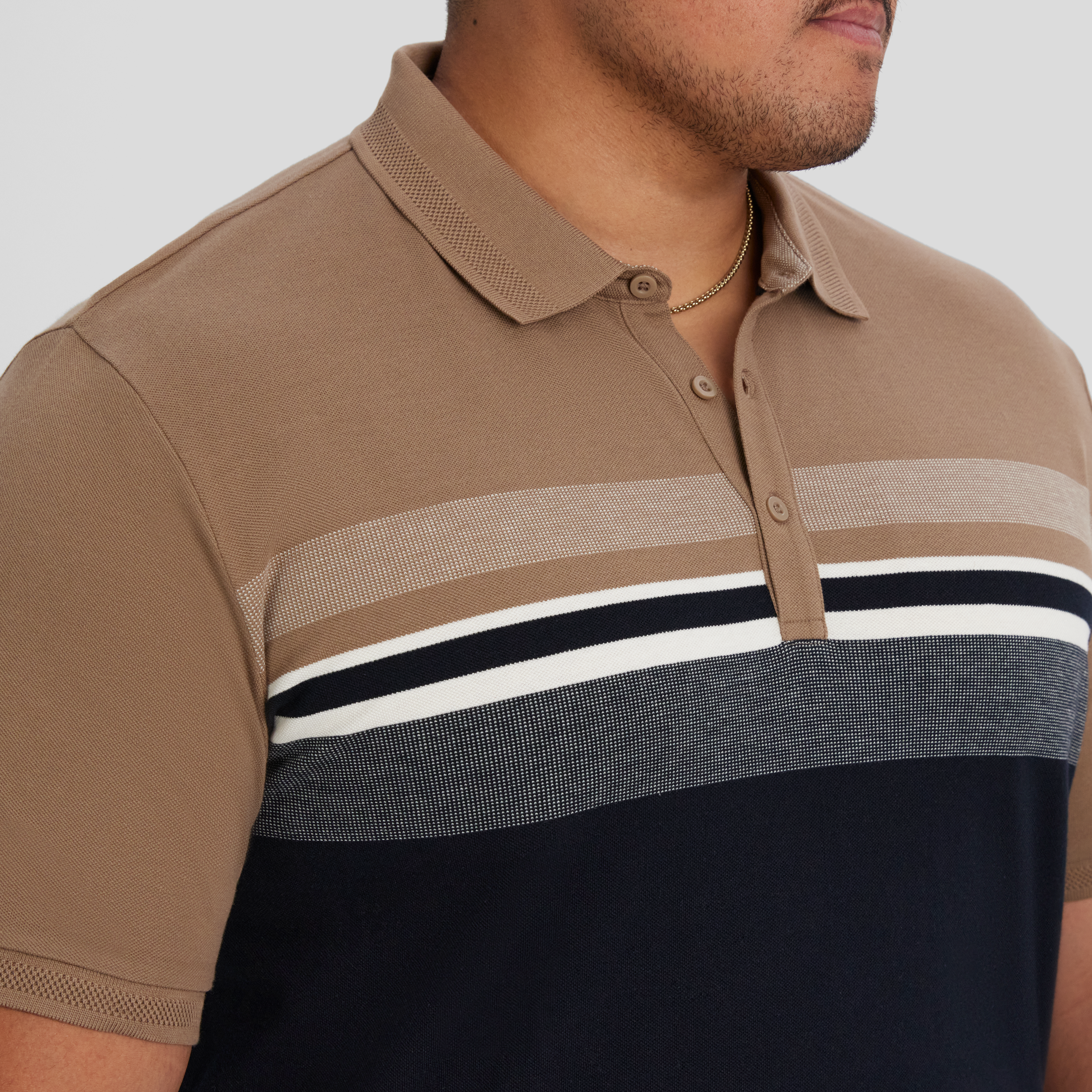Navy Leon Stripe Polo
