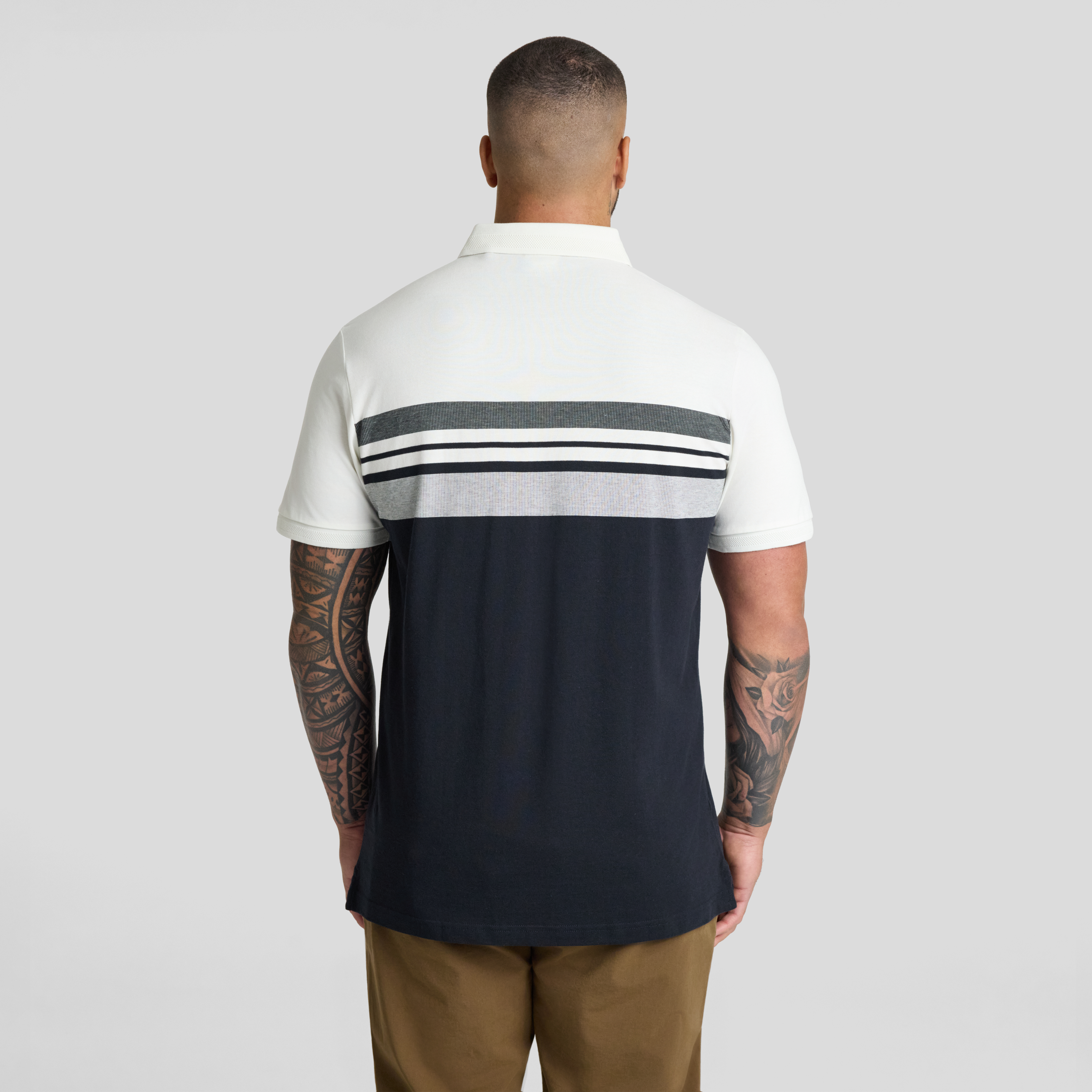 White Leon Stripe Polo