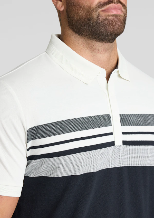 White Leon Stripe Polo