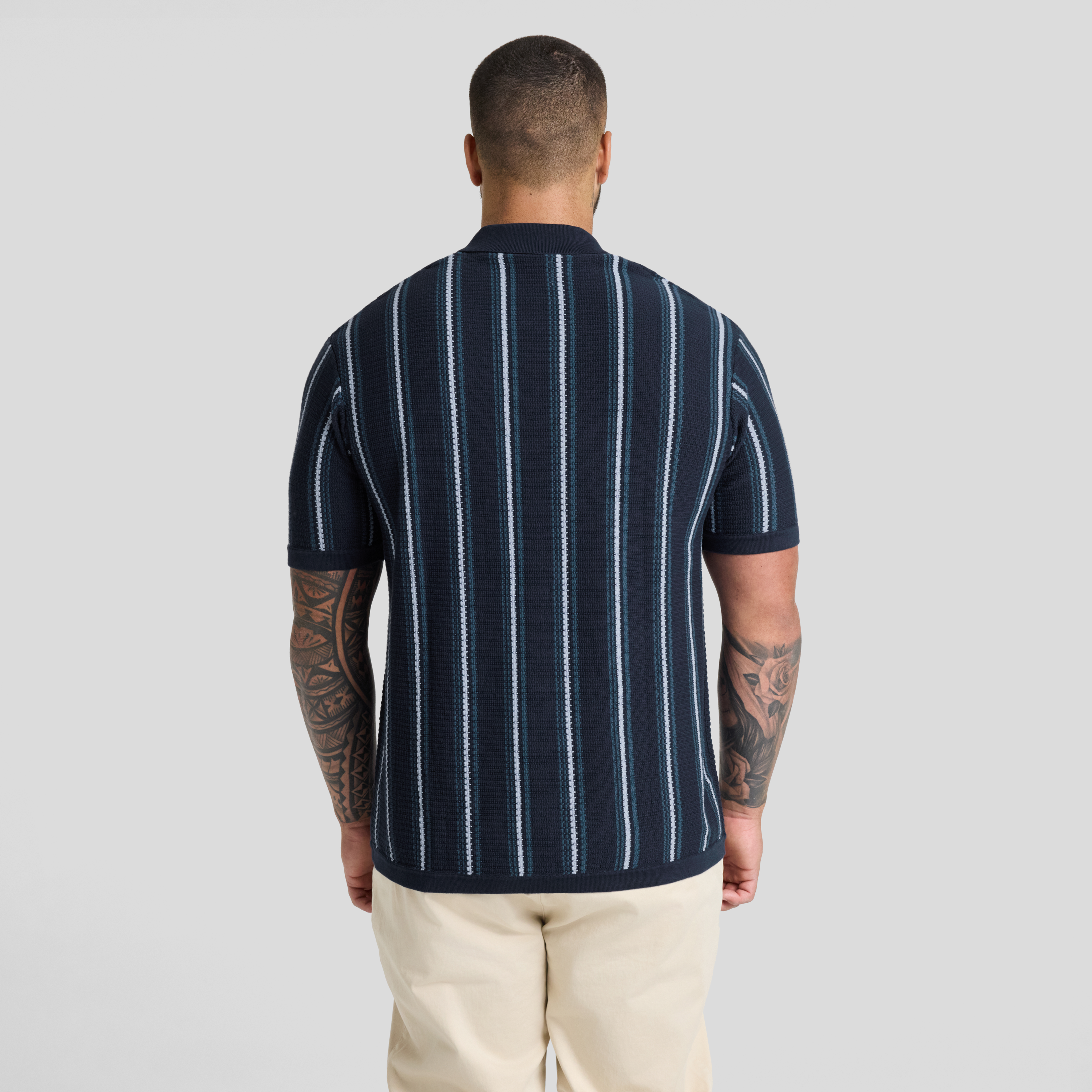 Navy Ripley Stripe Knit Polo