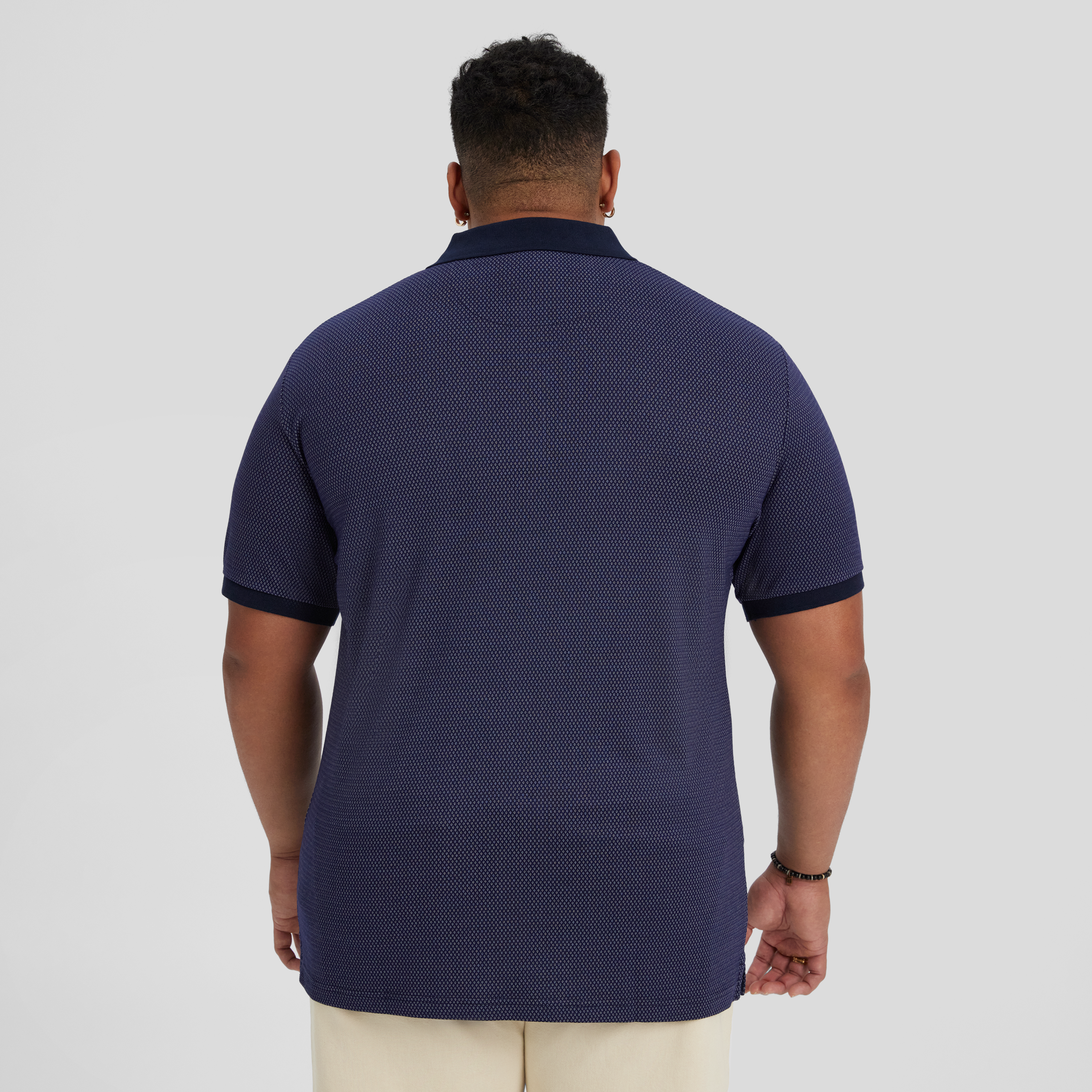 Navy Charles Jacquard Polo