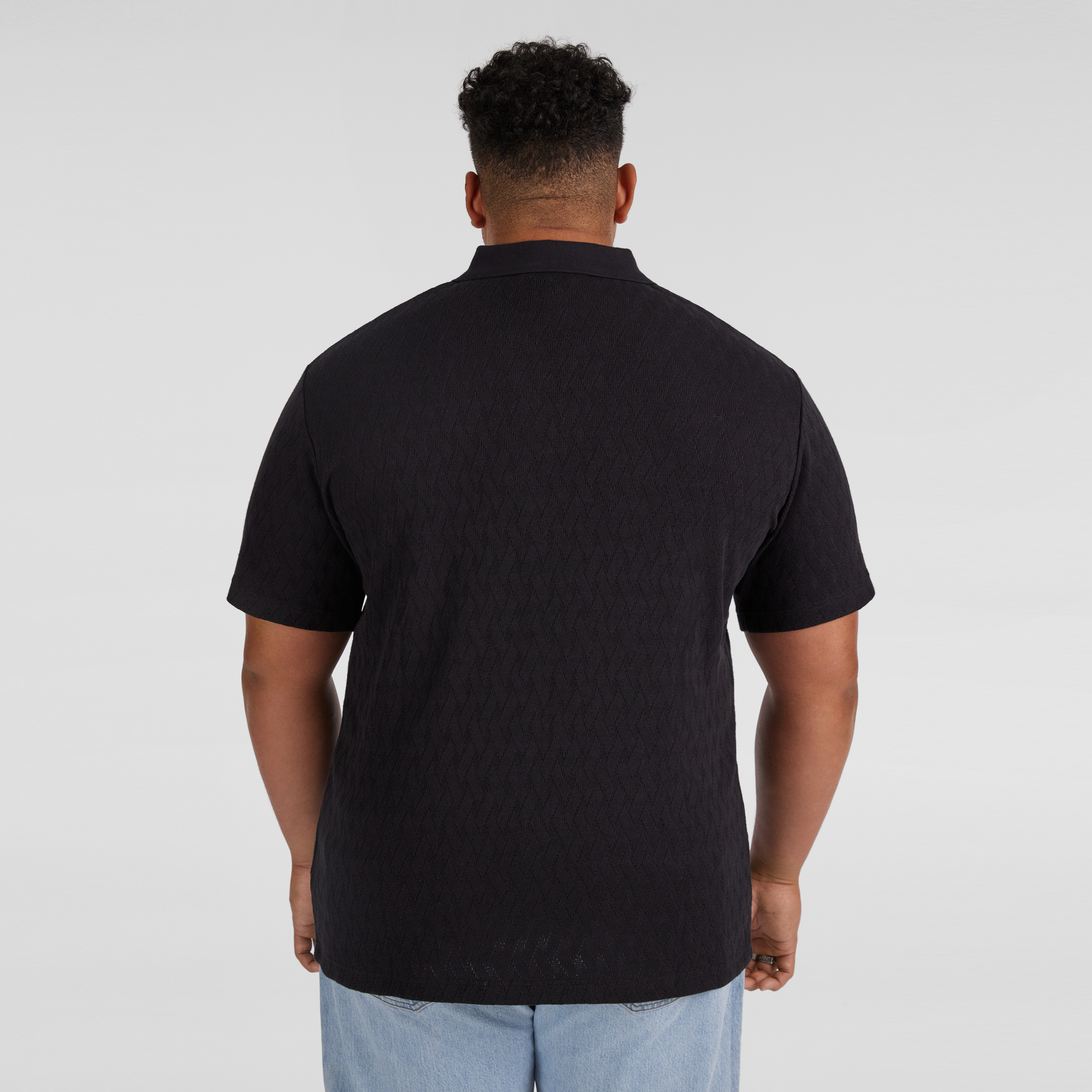Black Ryan Textured Polo