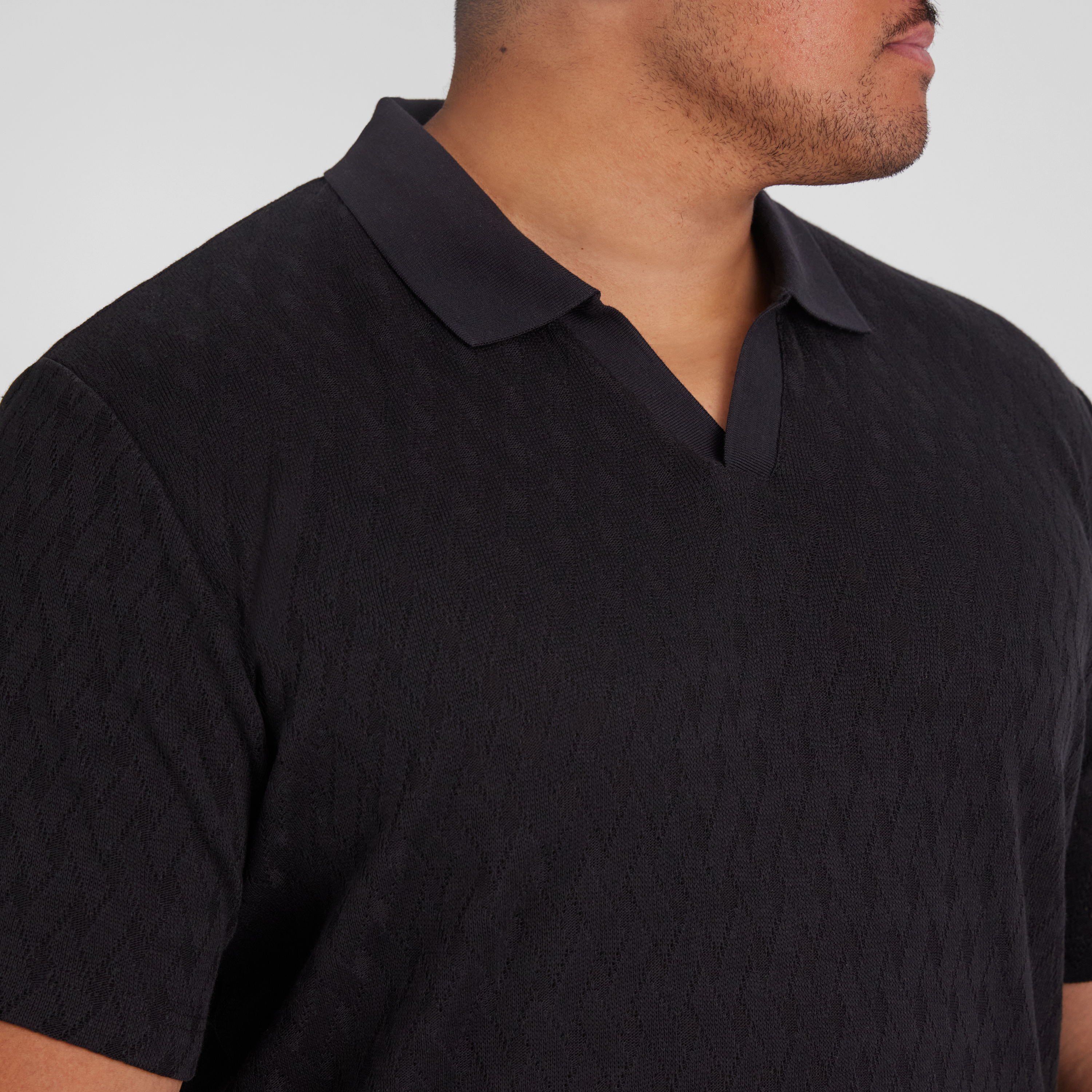 Black Ryan Textured Polo