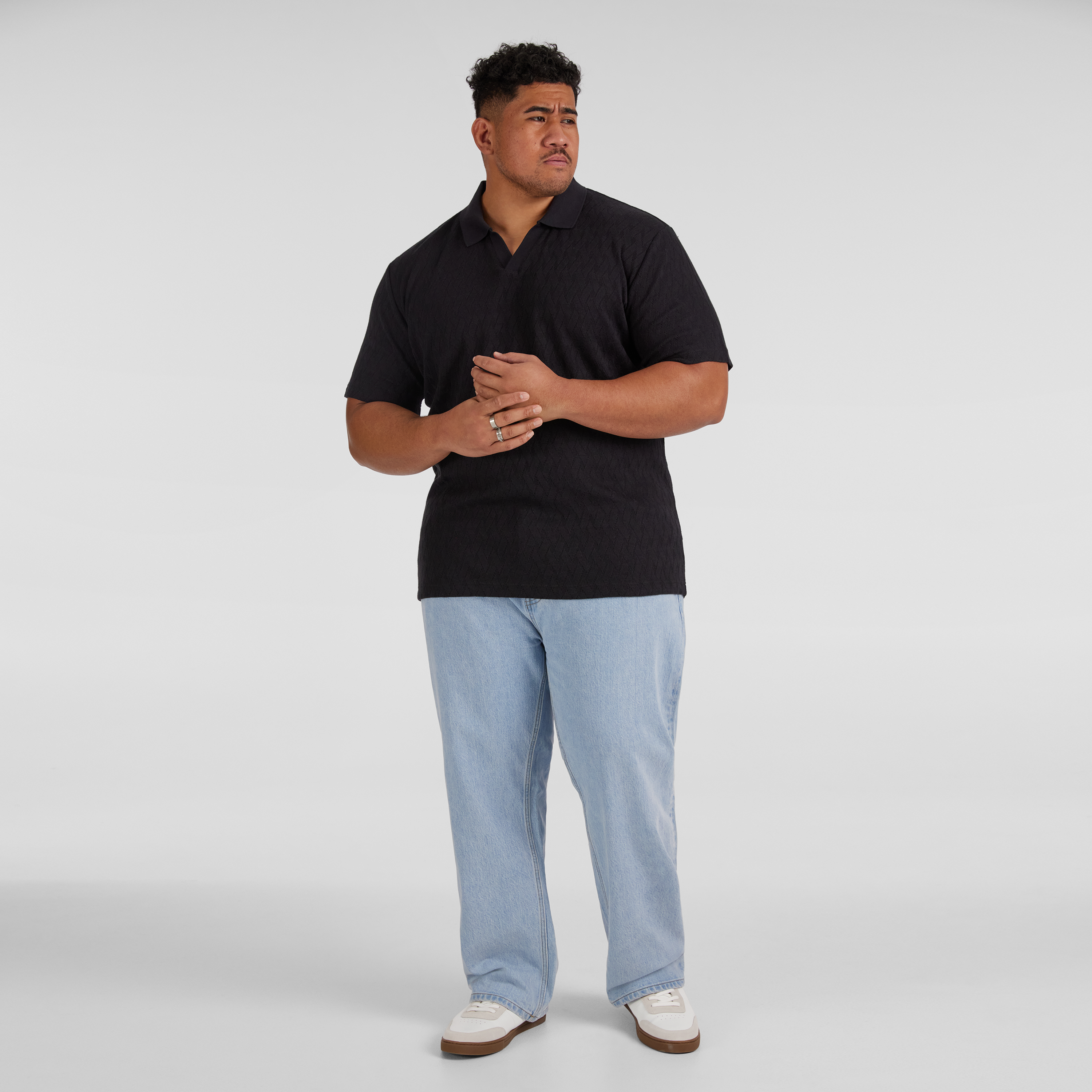 Black Ryan Textured Polo