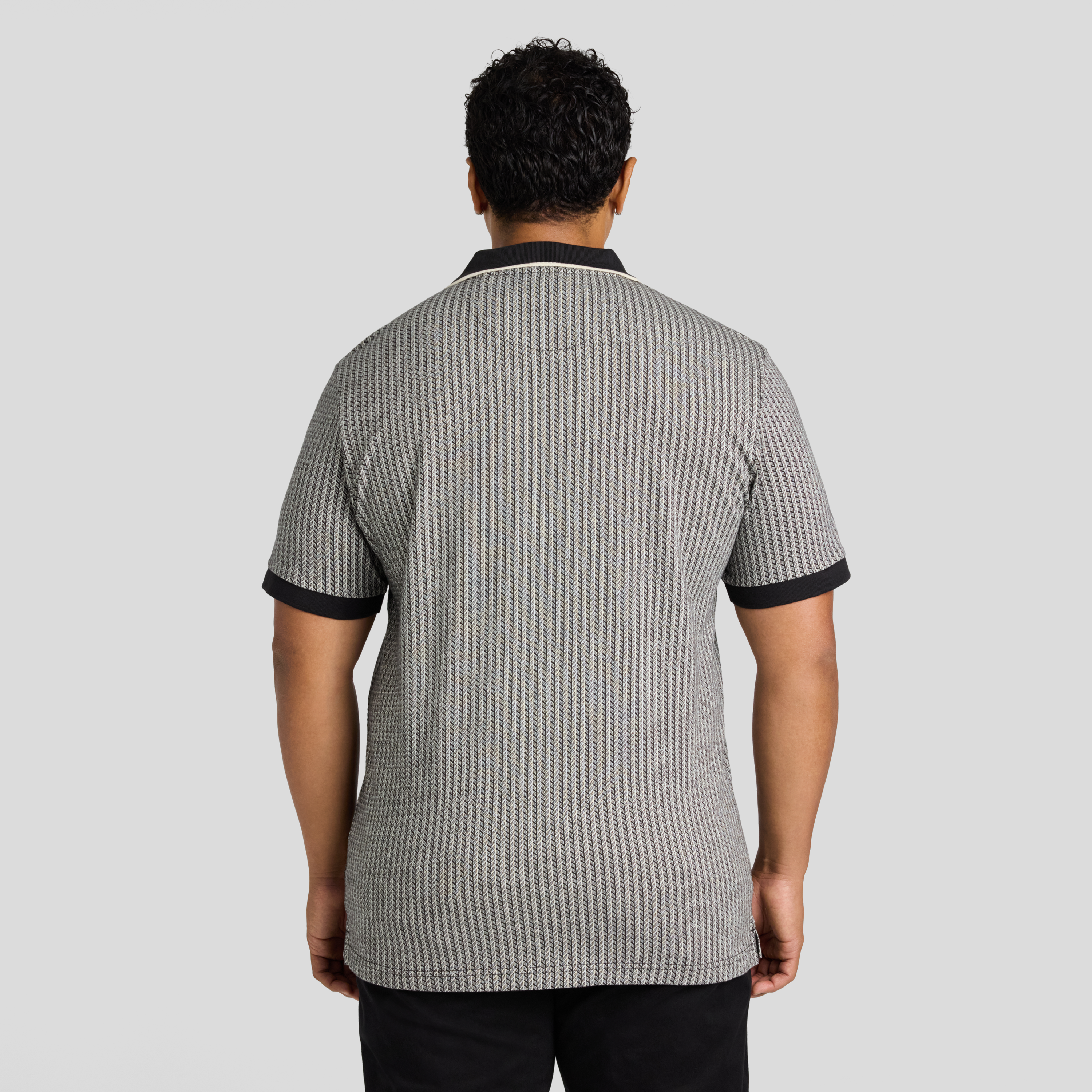 Black Bradley Jacquard Polo