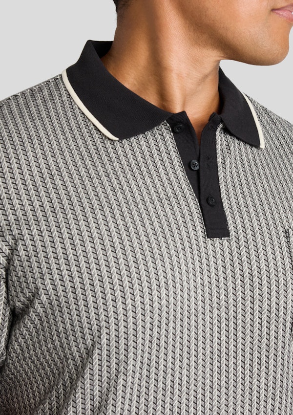 Black Bradley Jacquard Polo