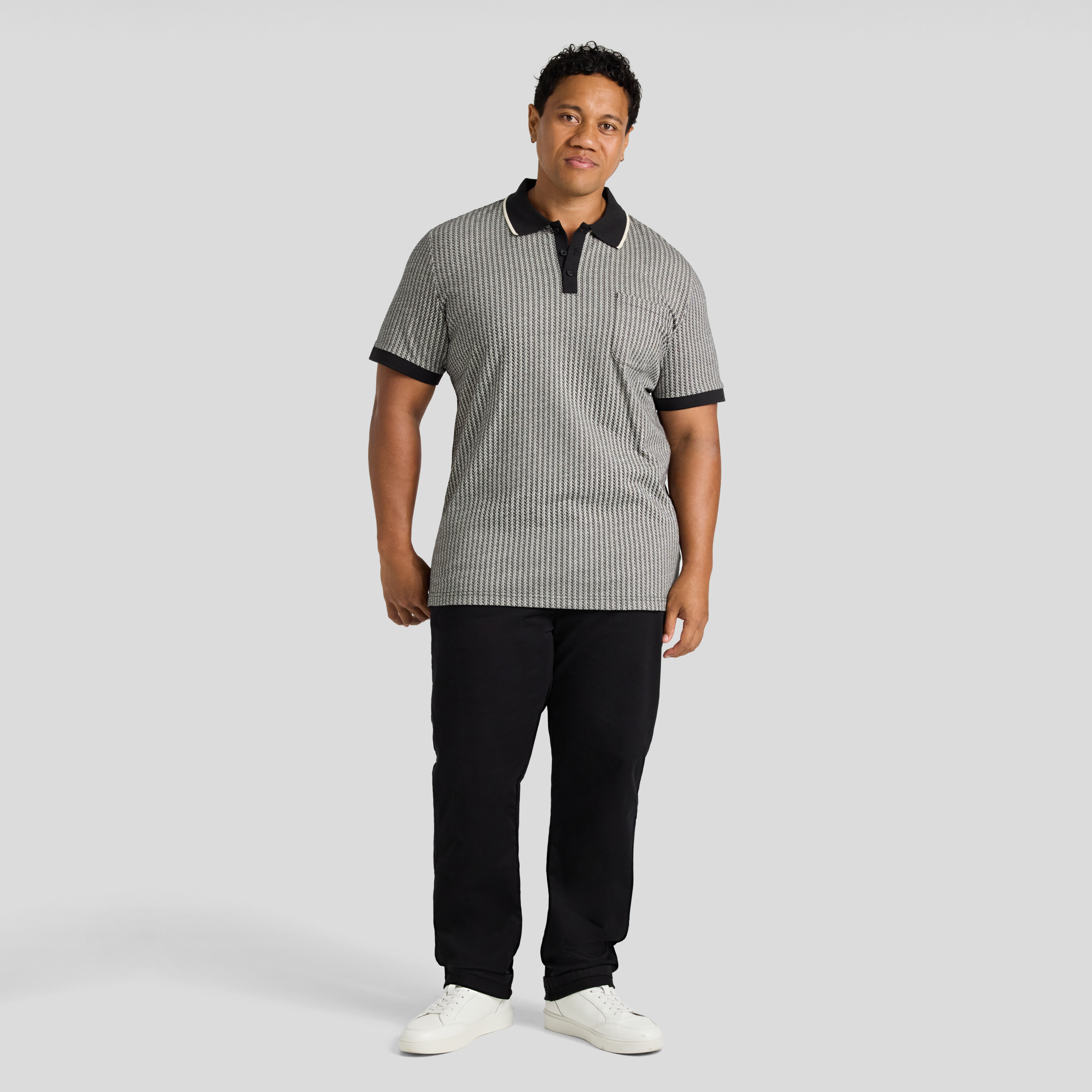 Black Bradley Jacquard Polo
