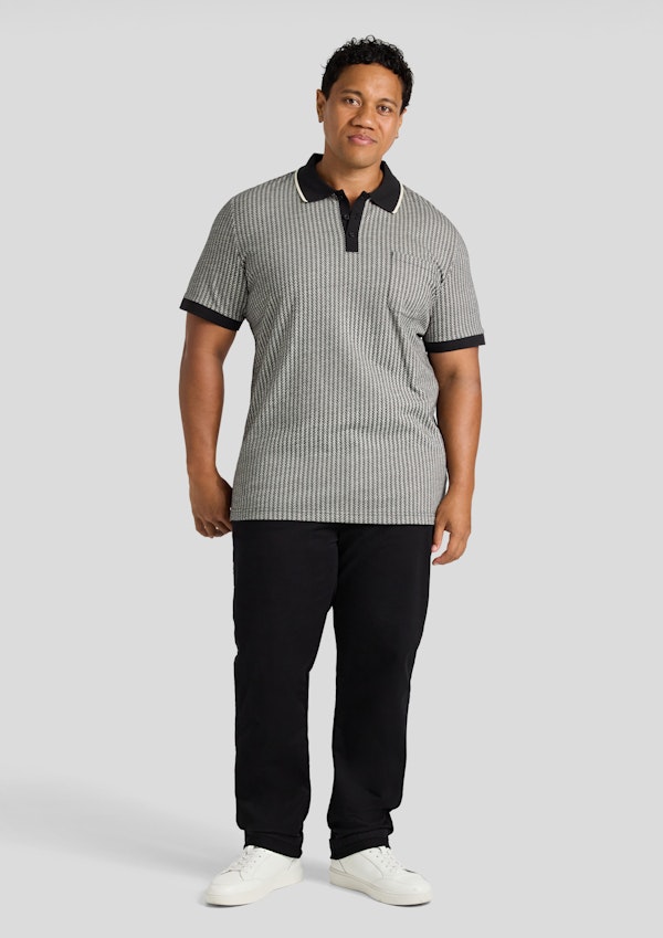 Black Bradley Jacquard Polo