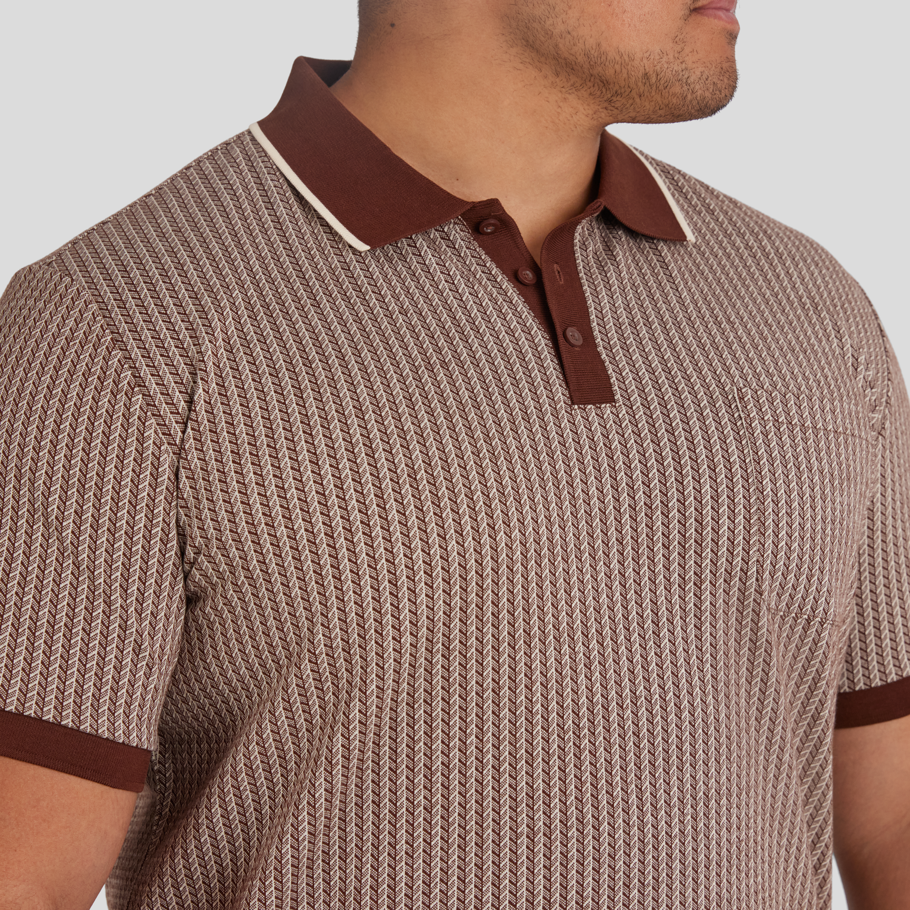 Chestnut Bradley Jacquard Polo