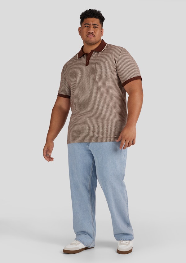 Chestnut Bradley Jacquard Polo