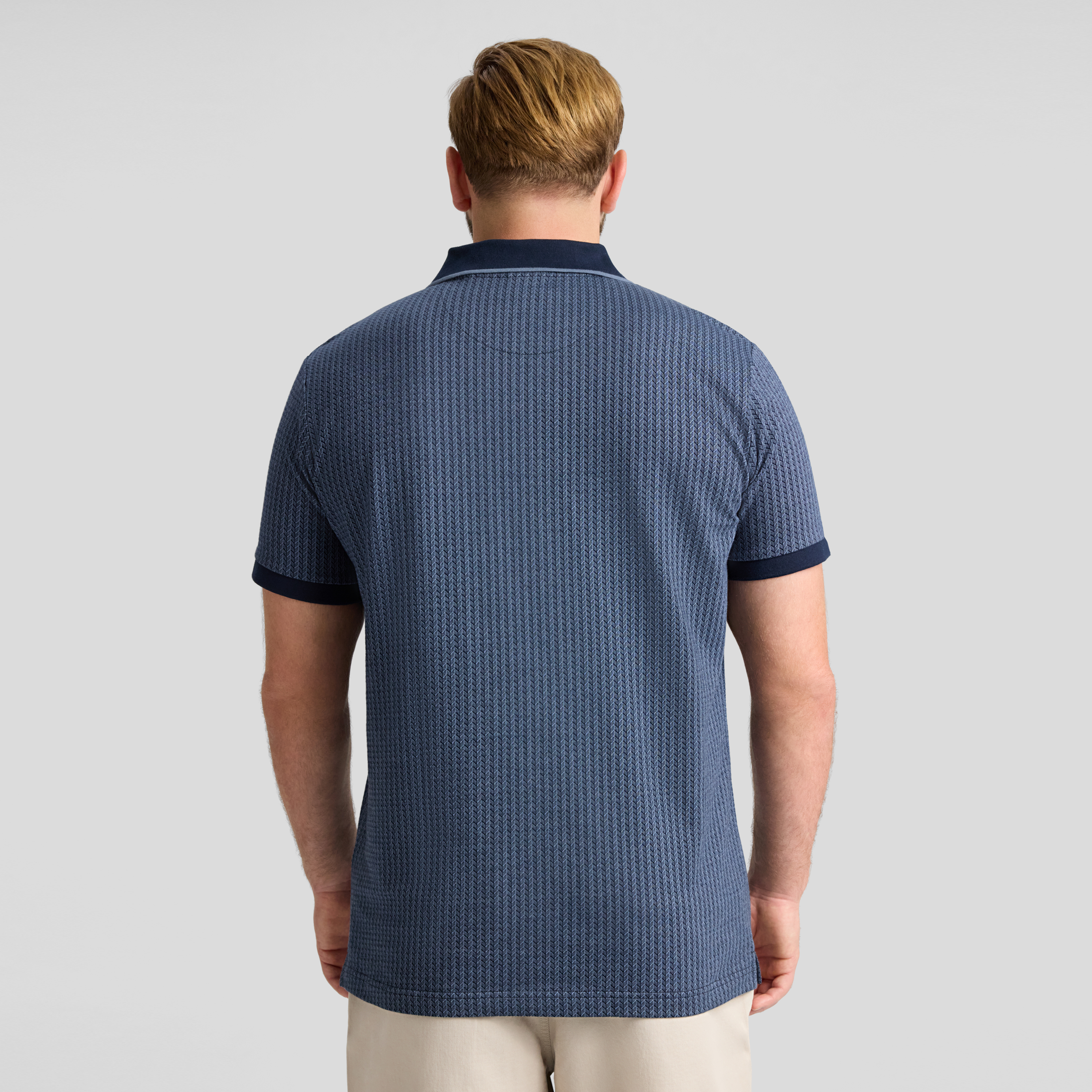 Navy Bradley Jacquard Polo