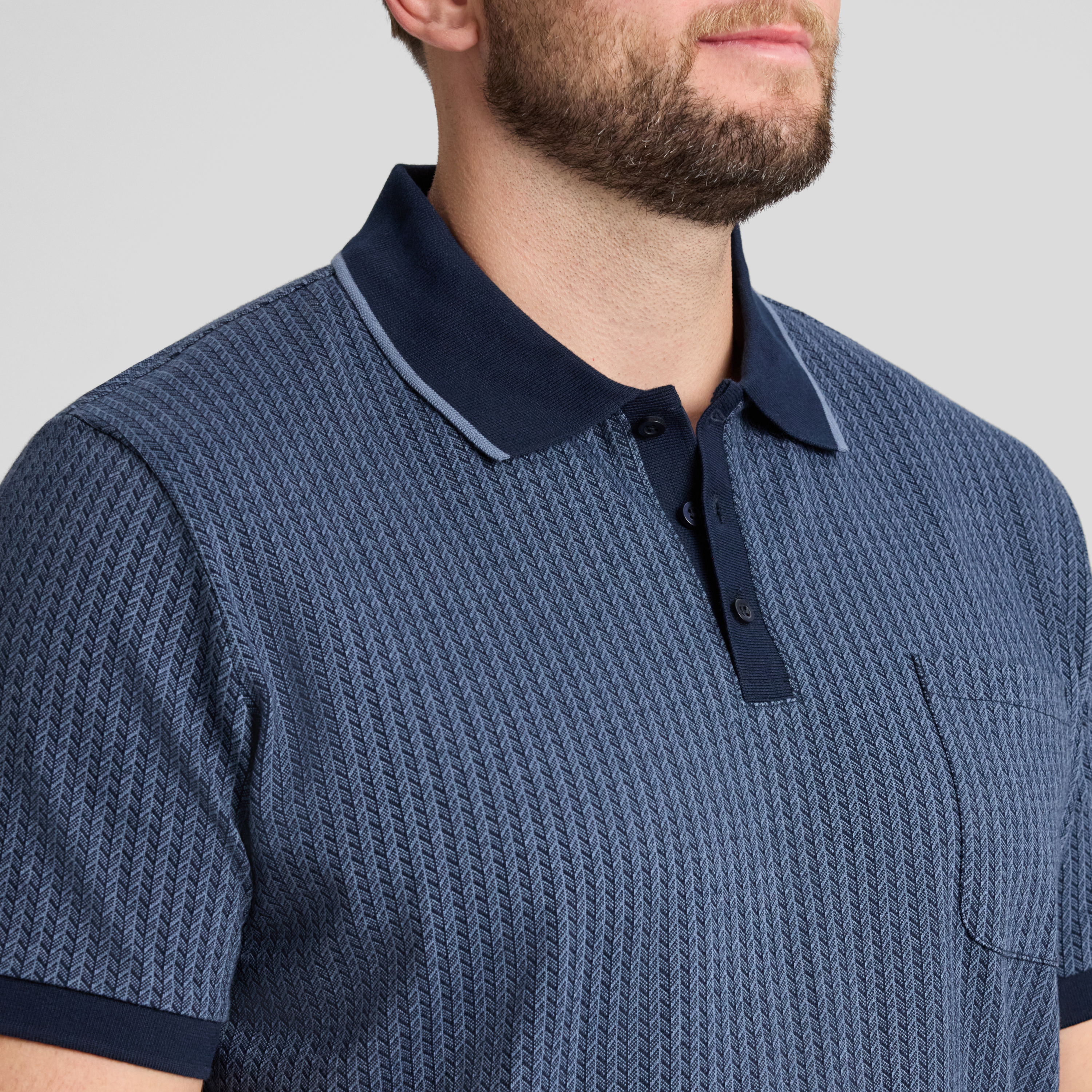 Navy Bradley Jacquard Polo