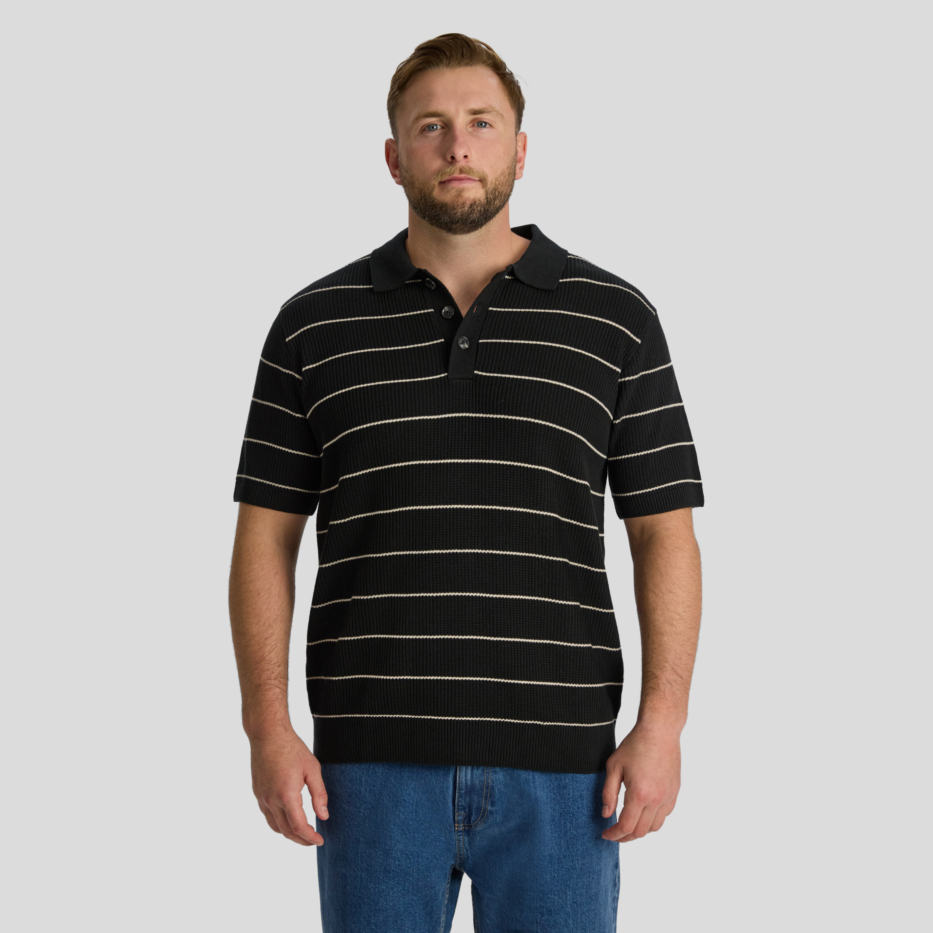 Elton Knit Stripe Polo