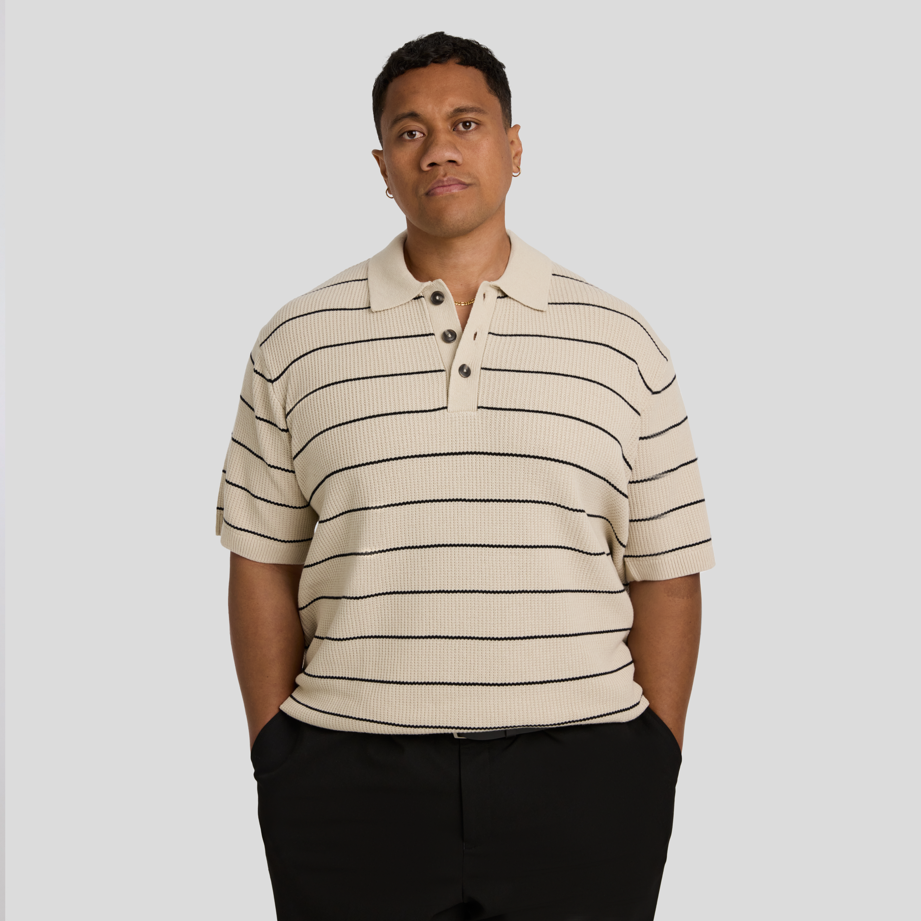 Elton Knit Stripe Polo