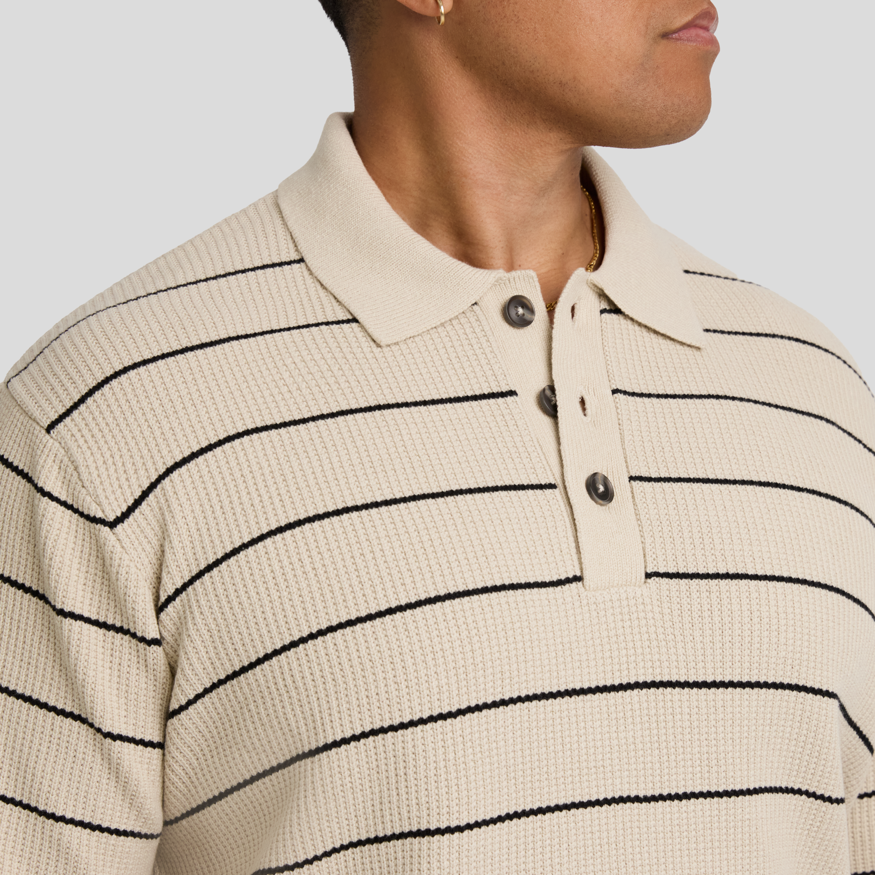 Elton Knit Stripe Polo