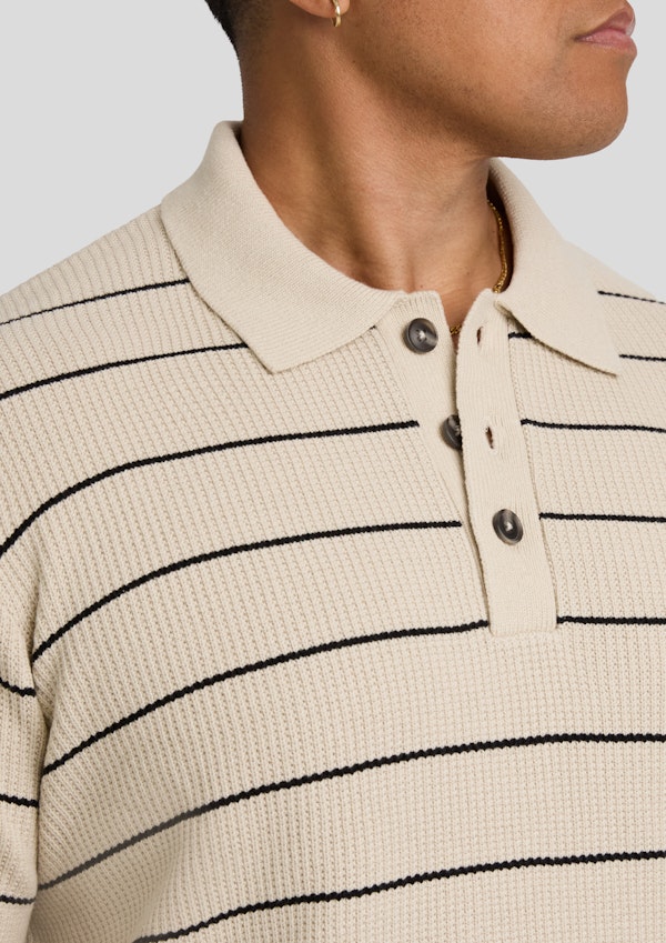 Elton Knit Stripe Polo