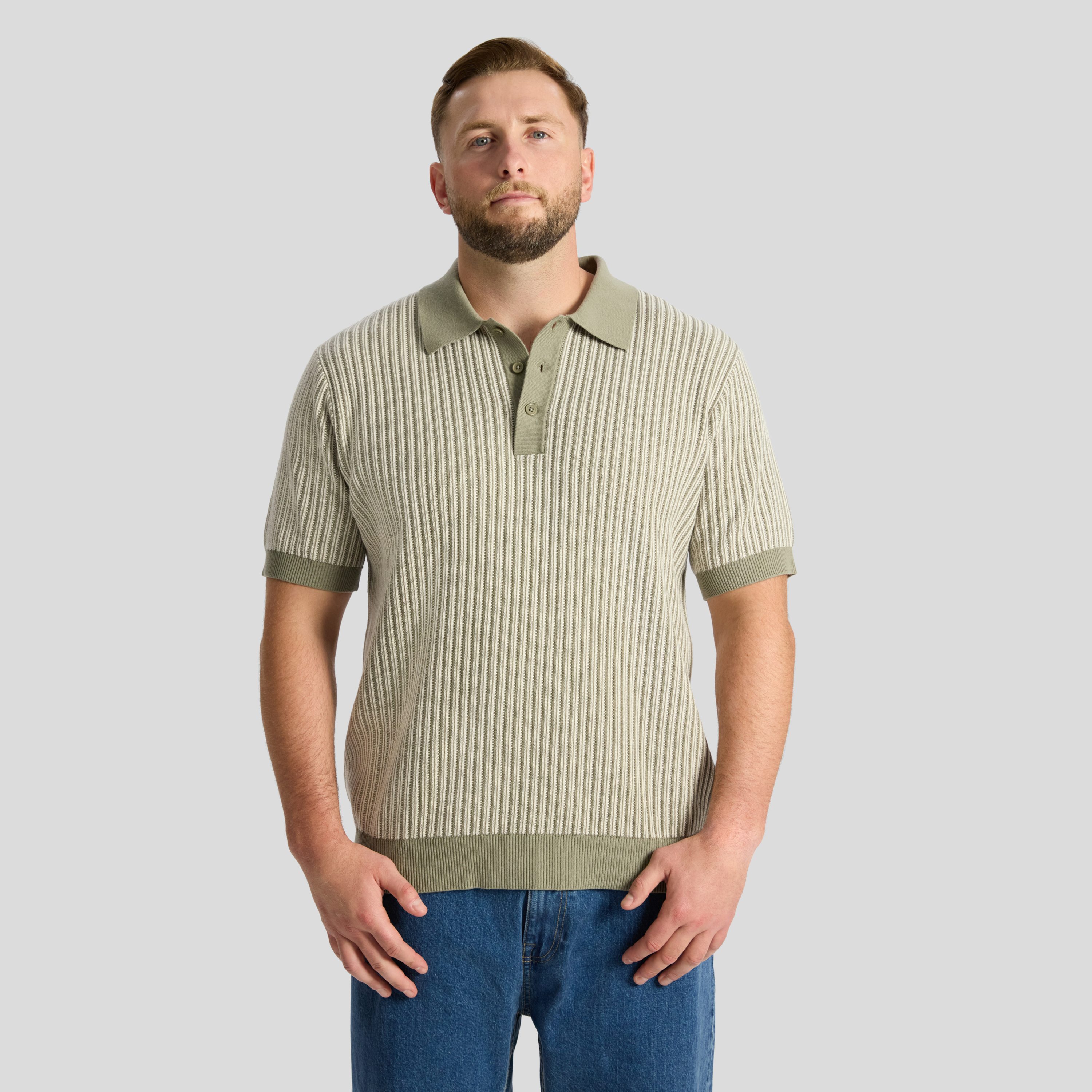 Travis Stripe Knit Polo