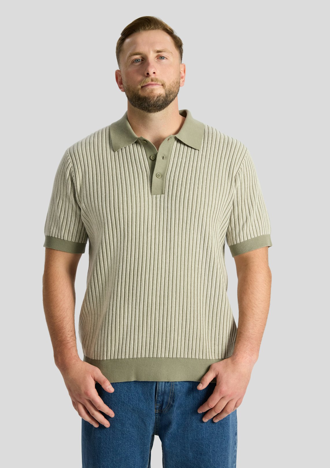 Travis Stripe Knit Polo