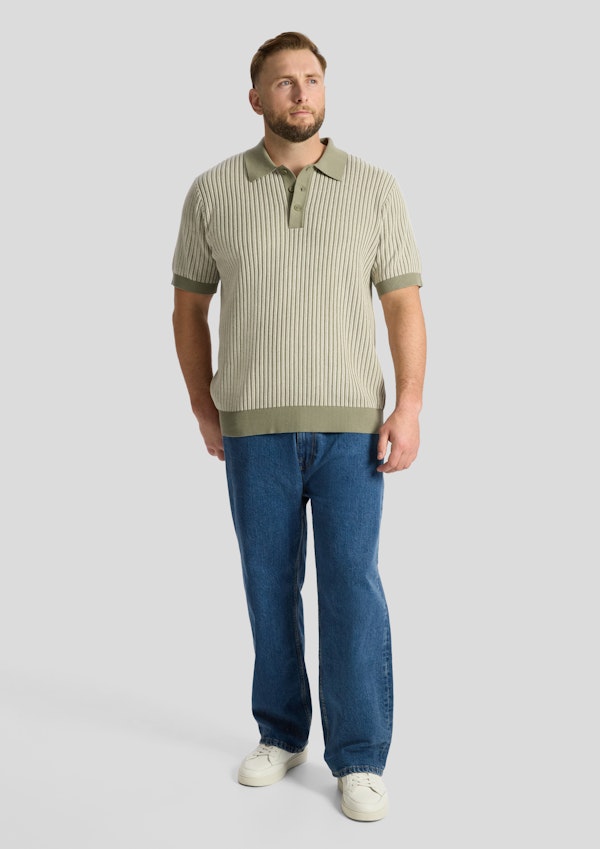 Travis Stripe Knit Polo