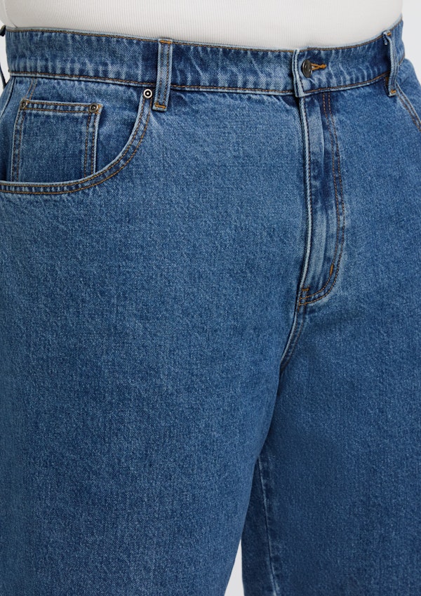 Mid Wash Jake Baggy Denim Short