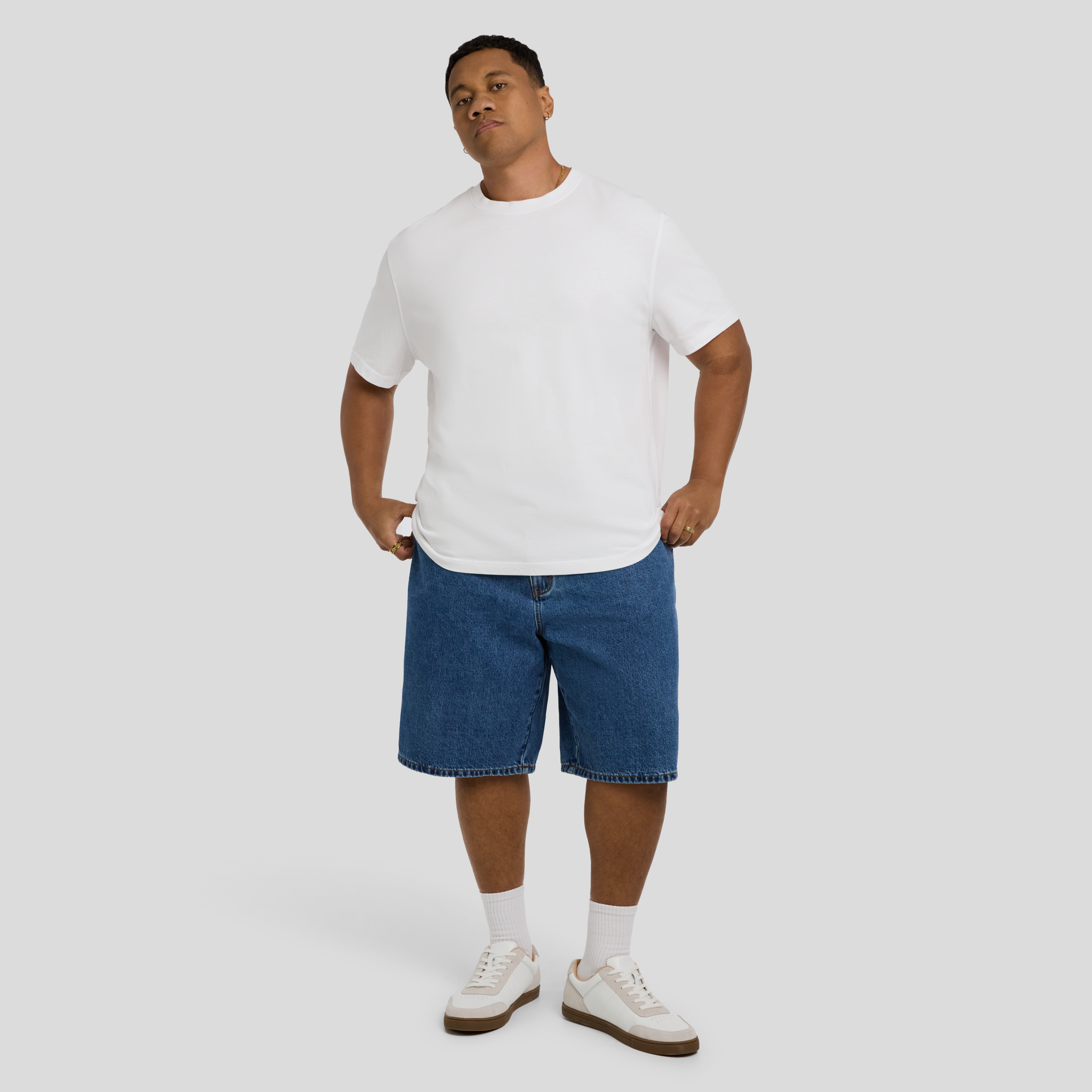 Mid Wash Jake Baggy Denim Short